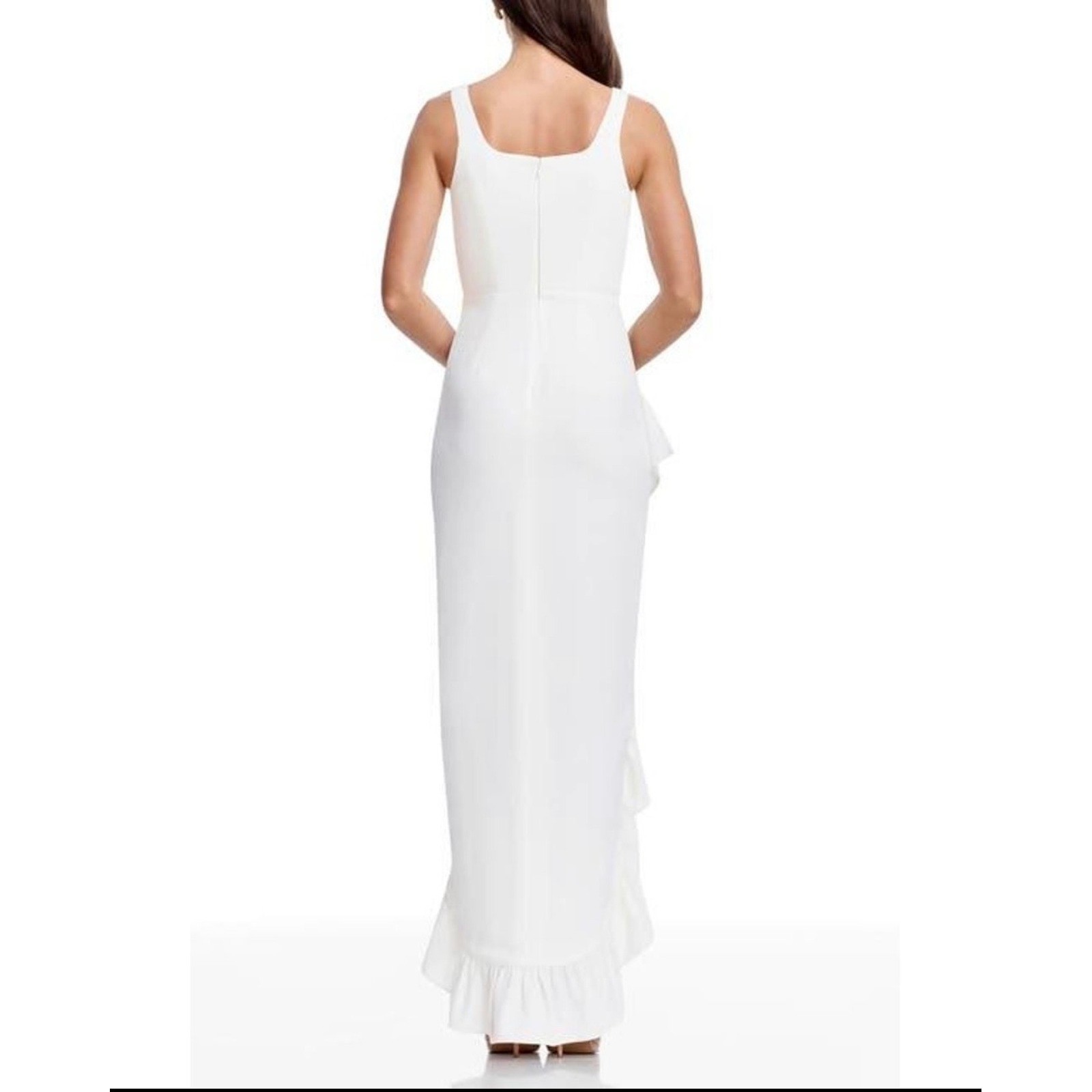 Dress the Population Charlene Off White Ruffle Mermaid Gown NWT