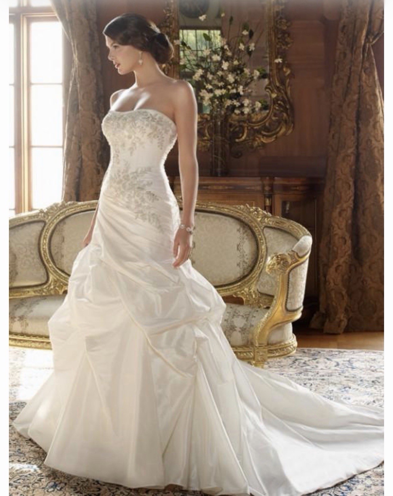 Size 12 CASABLANCA BRIDAL 1996 Ivory/Silver BNWTS