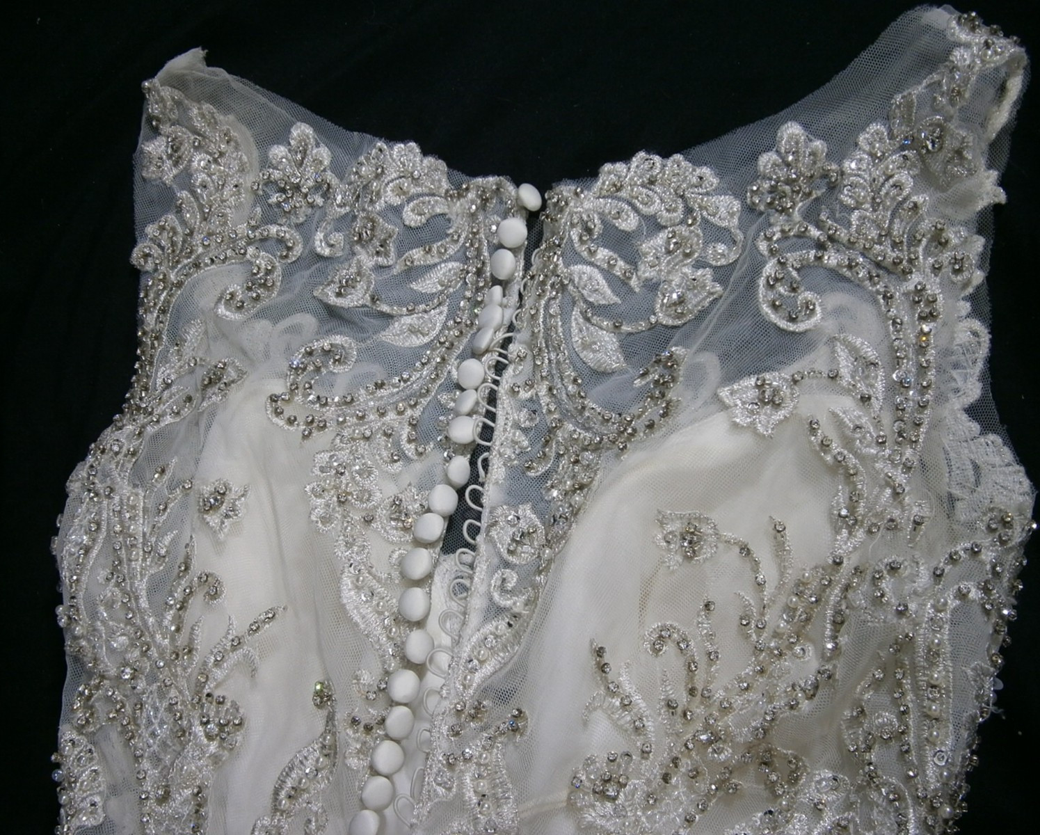 Allure Bridal C405 Wedding Dress Ball Gown 6-10 Mermaid Illusion Ruffles Bling