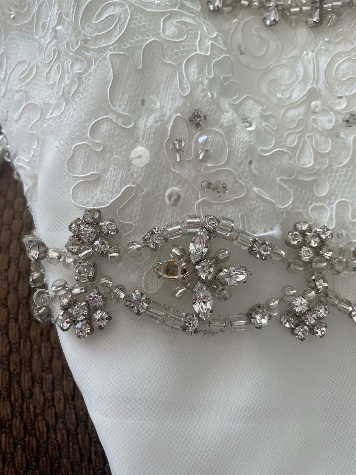 Women’s Wedding Dress Bridal Gown Sz 12 Off White NWT strapless bling sweetheart