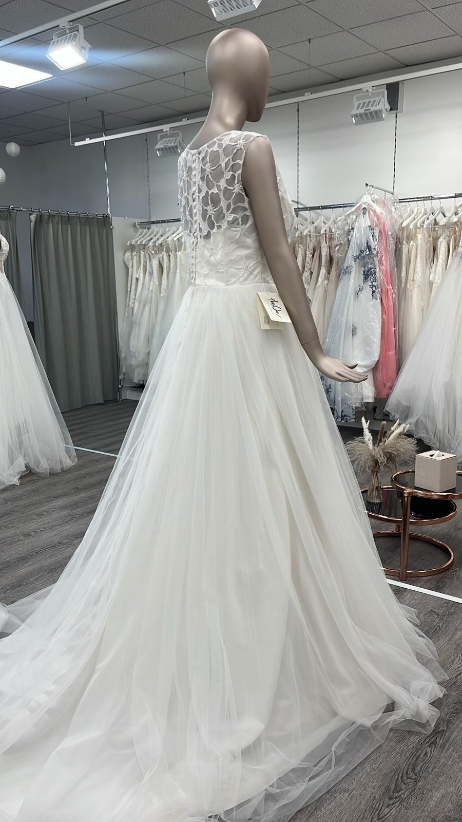DESIGNER BRAUTKLEID THE ONE BY MODE DE POL GR 42 PRINZESSIN TÜLL GLITZER