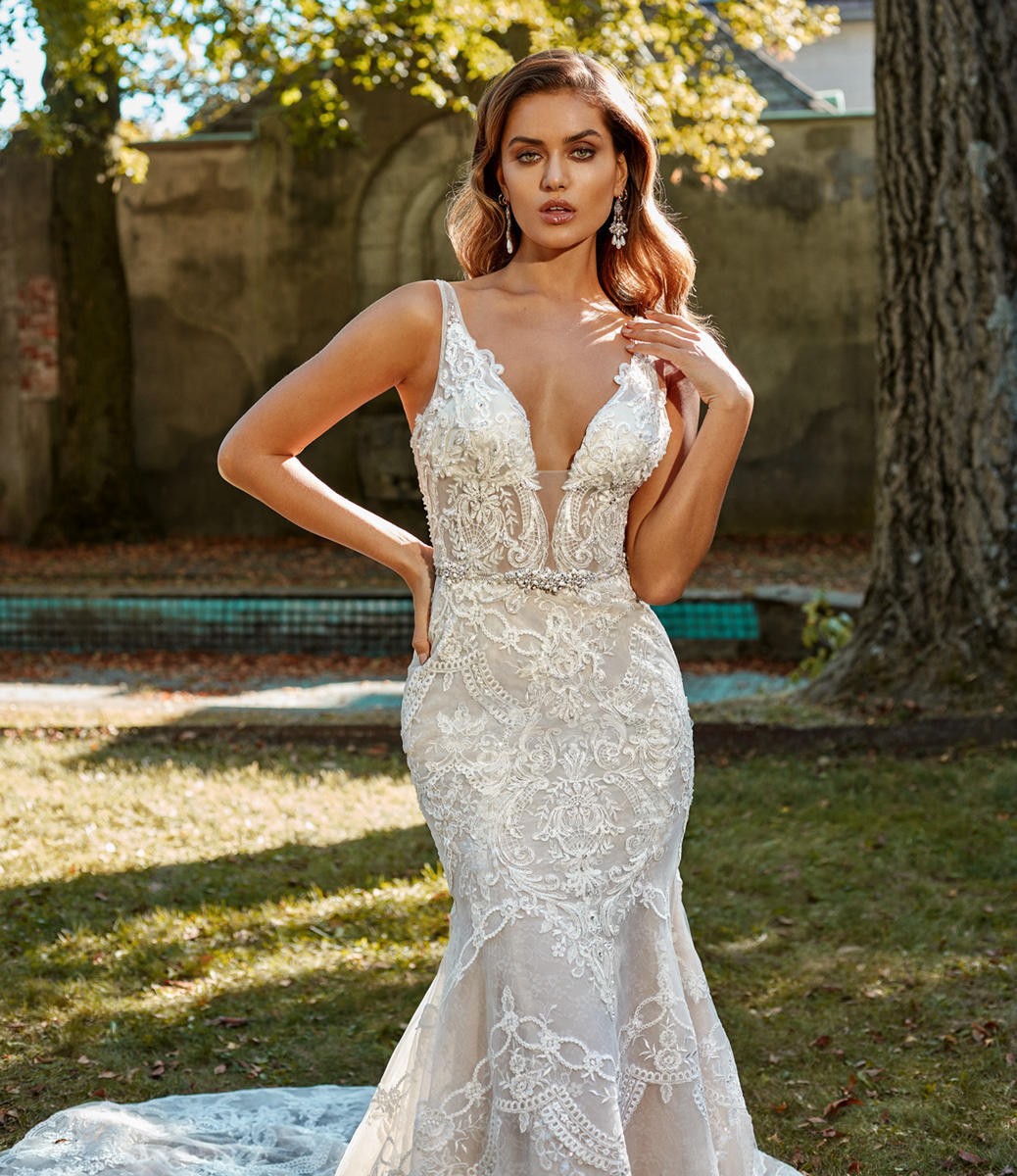 Eve of Milady 1612 Wedding Dress 6 Ball Gown Ivory Fit & Flare Lace $4,589 NEW