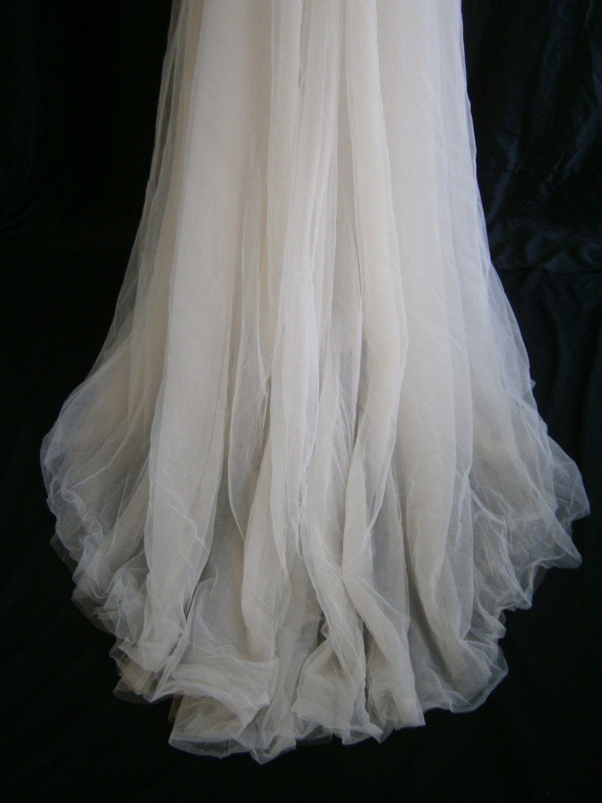 Cristiano Lucci Wedding Dress 12-14 Ivory/Nude Tulle Layers Crystal Straps Bling