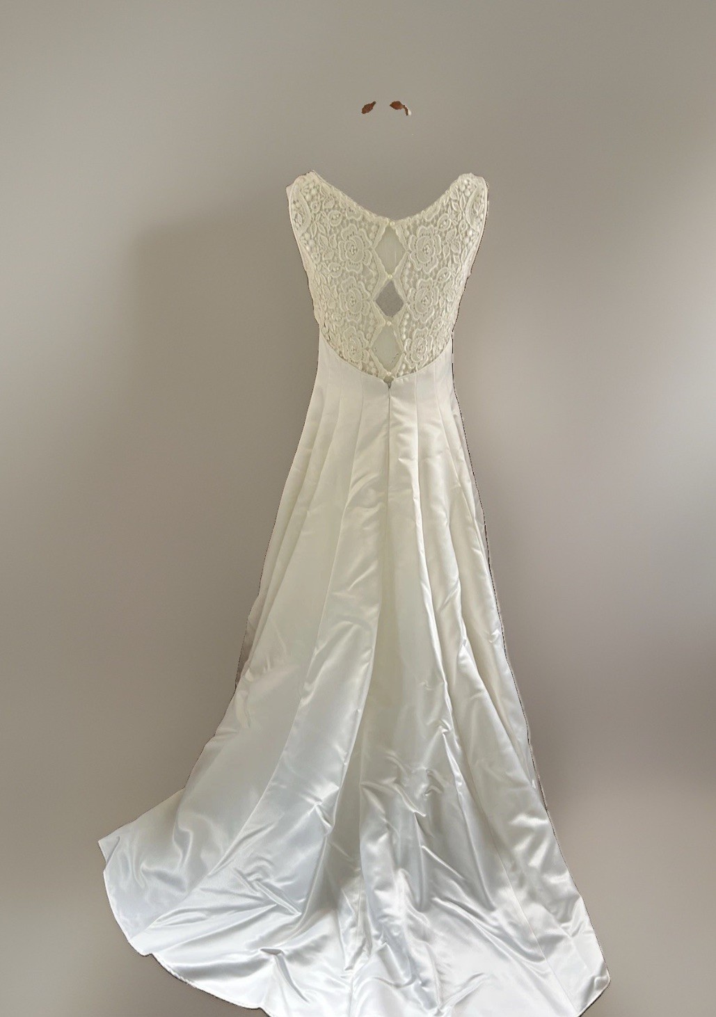 Jessica McClintock Sleeveless Wedding Gown Dress Ivory Lace Bodice Size 8