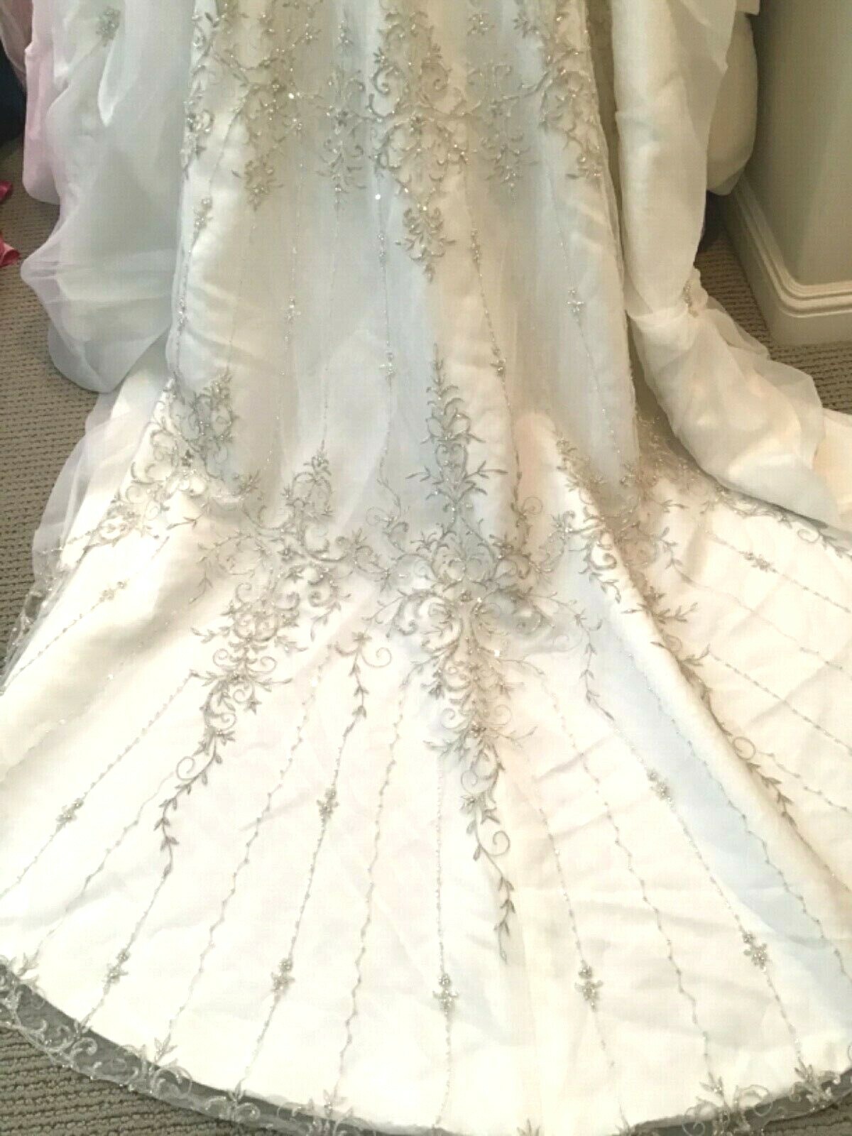 SIGNATURE Wedding dress Bridal ball gown up pick up skirt Ivory organza 8 NEW