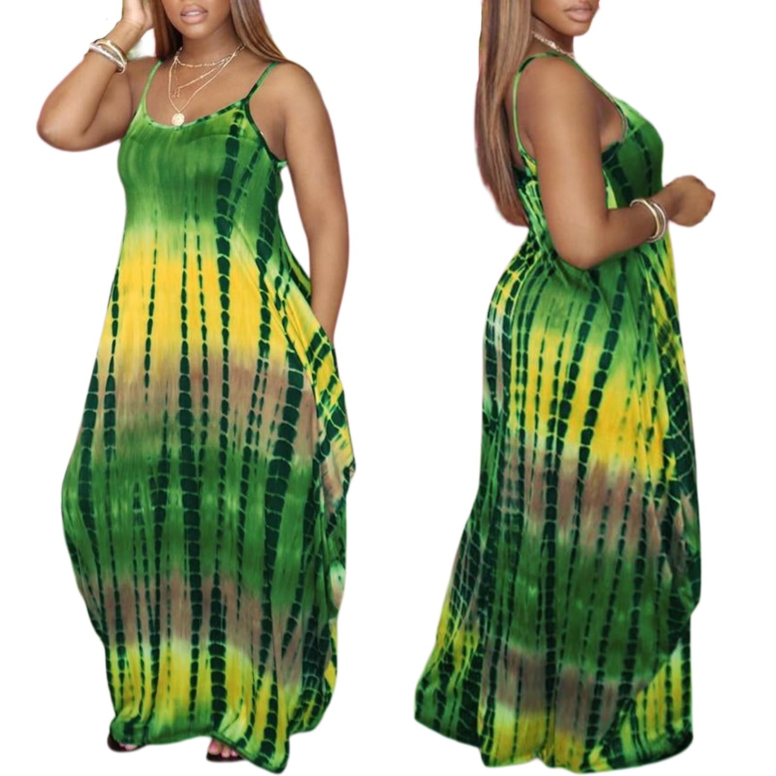 Summer Dresses for Women Spaghetti Strap Beach Floor Length Maxi Sundresses |…