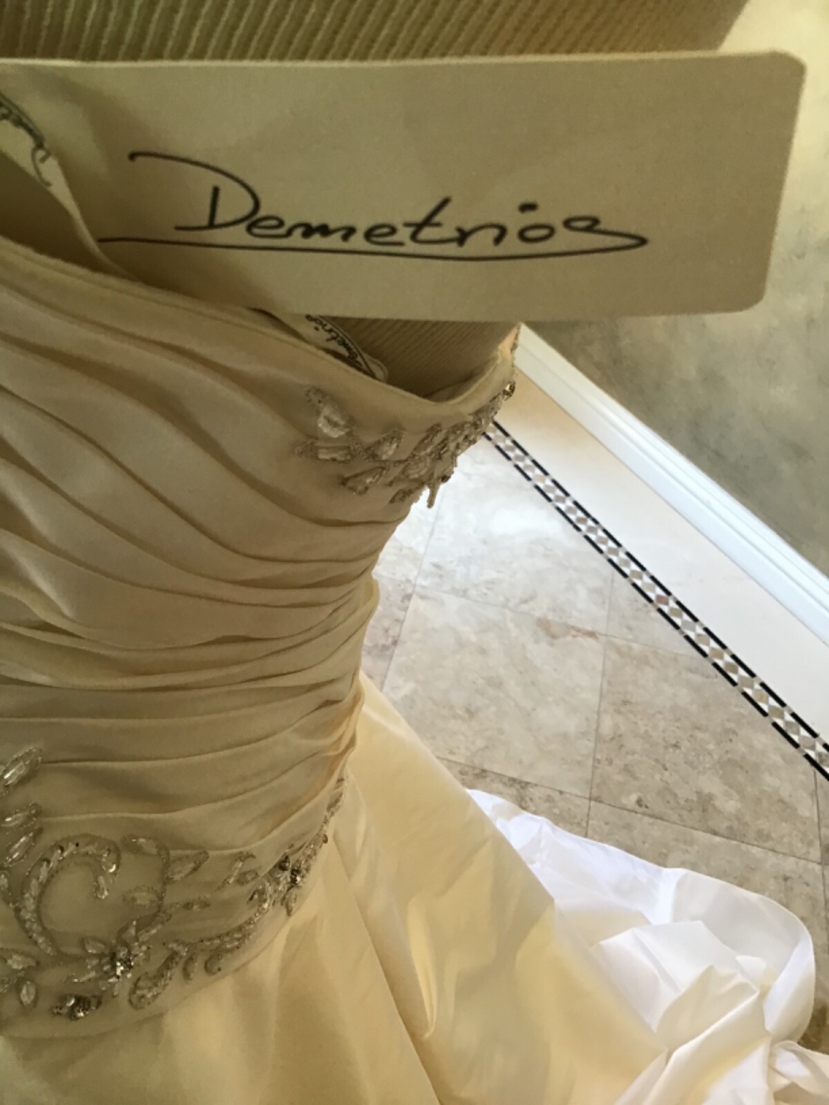 DEMETRIOS NEW Choker High Neck Wedding dress bridal gown Fit & Flare Ivory 10