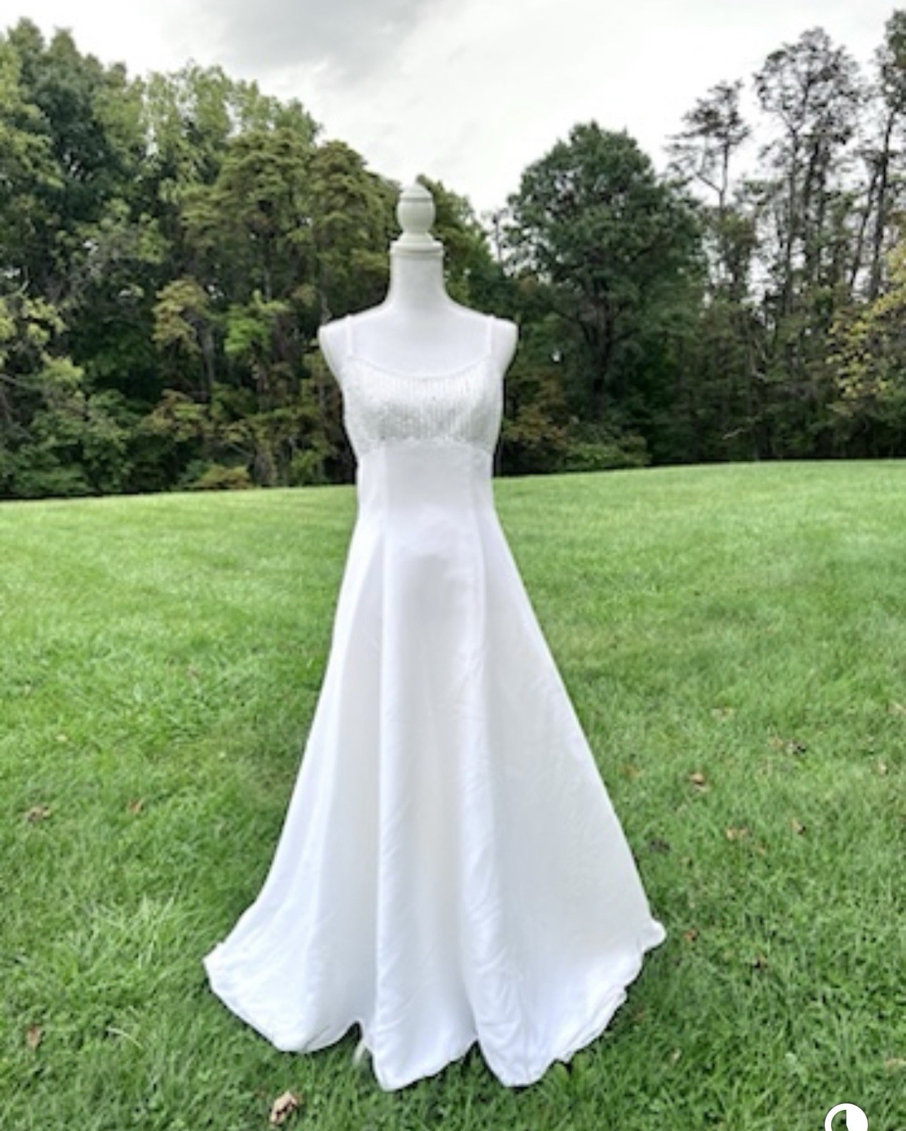 Mary’s PC white Beaded Bridal Wedding Dress with long head dress size S