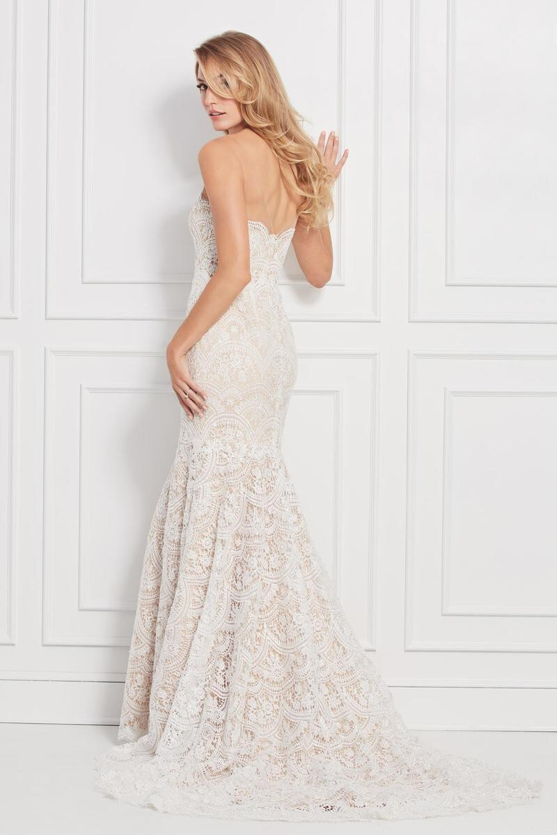 Wtoo Arliss 12118B Wedding Dress 12 Ivory Nude Illusion Cybele Lace Fit & Flare