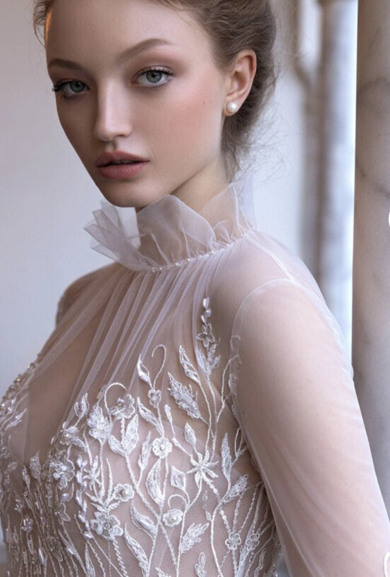 POLLARDI FRAGILITY Wedding Dress 08146.00.17 transparent dress, US 8, UK 10
