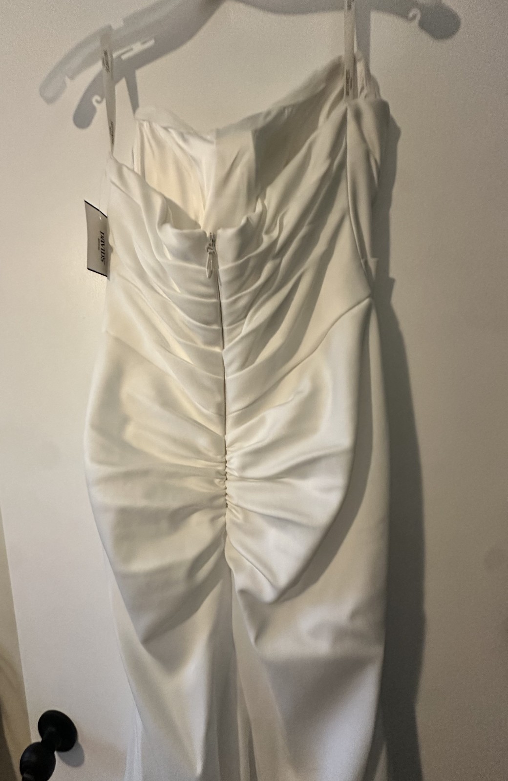 Strapless Draped Mermaid Wedding Dress, size 12 NWT never altered, soft white