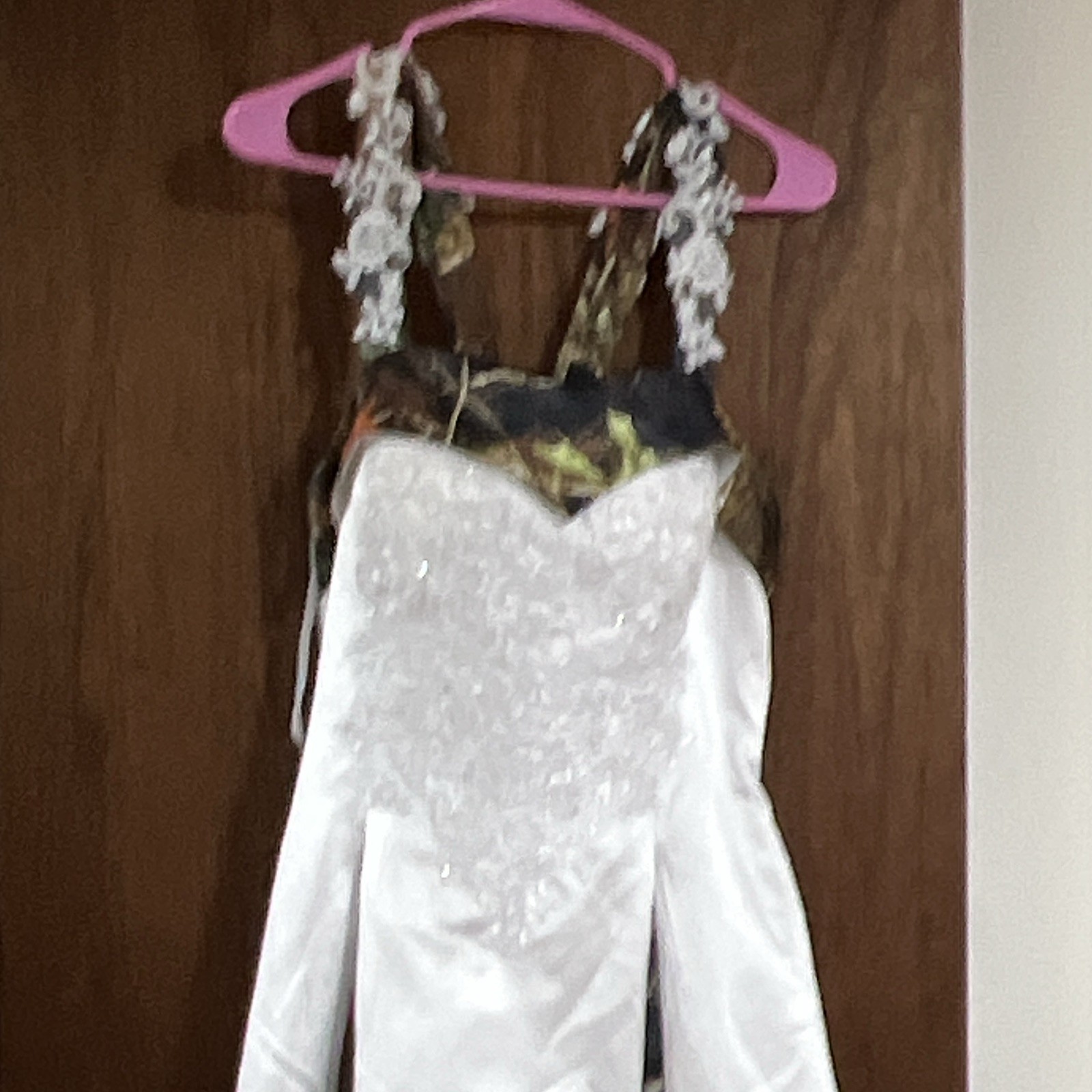 White & Camo Sleeveless Sweetheart A-Line Full-Length Wedding Dress
