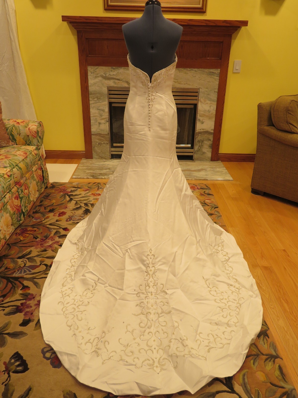 NEW Alfred Angelo Vintage Wedding Dress Mermaid Gown Train BEACH WOW FREE SHIP