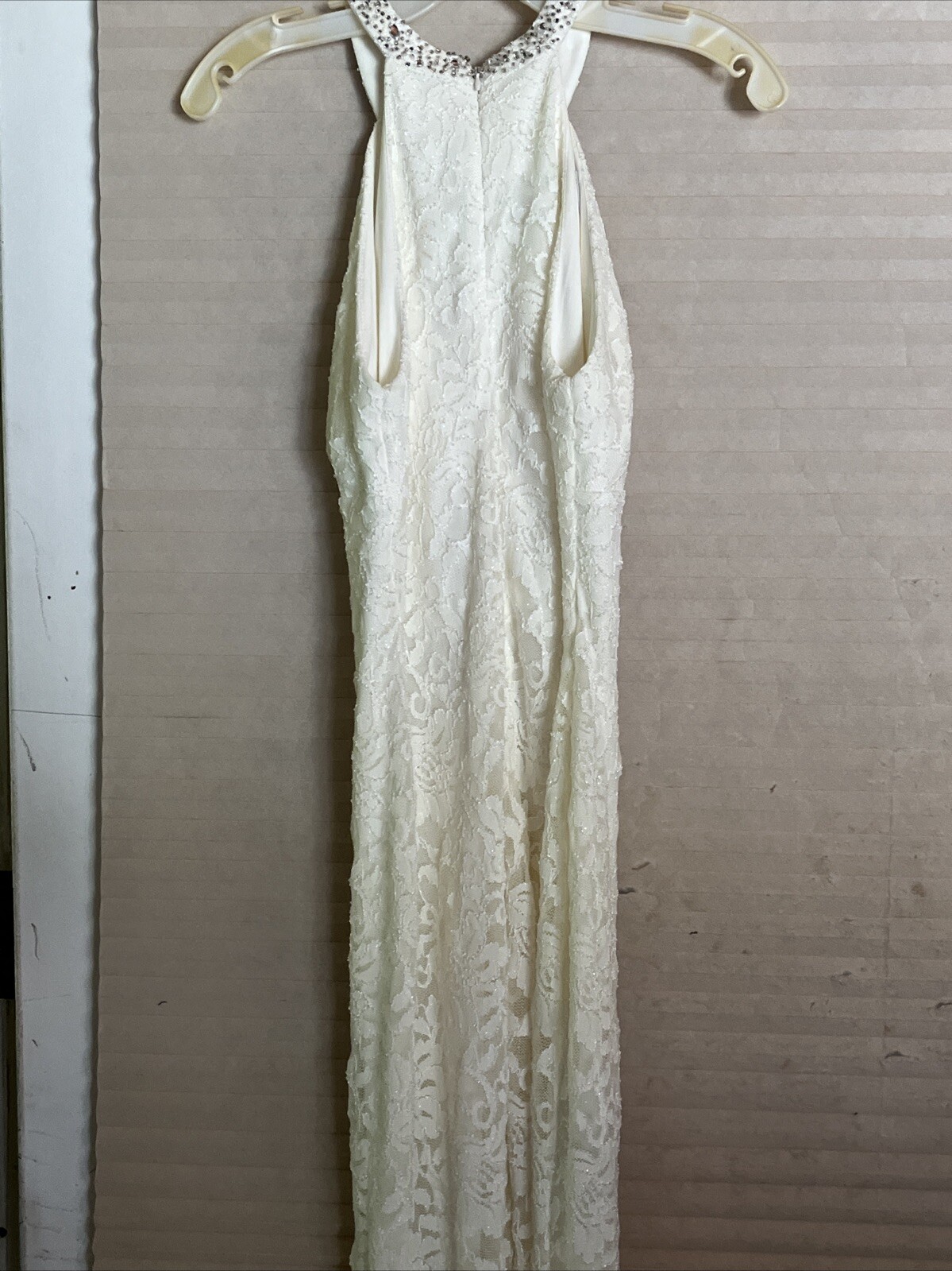 Davids Bridal DB Studio Tea Length Wedding Dress Ivory Size 4 Lace & Jewels