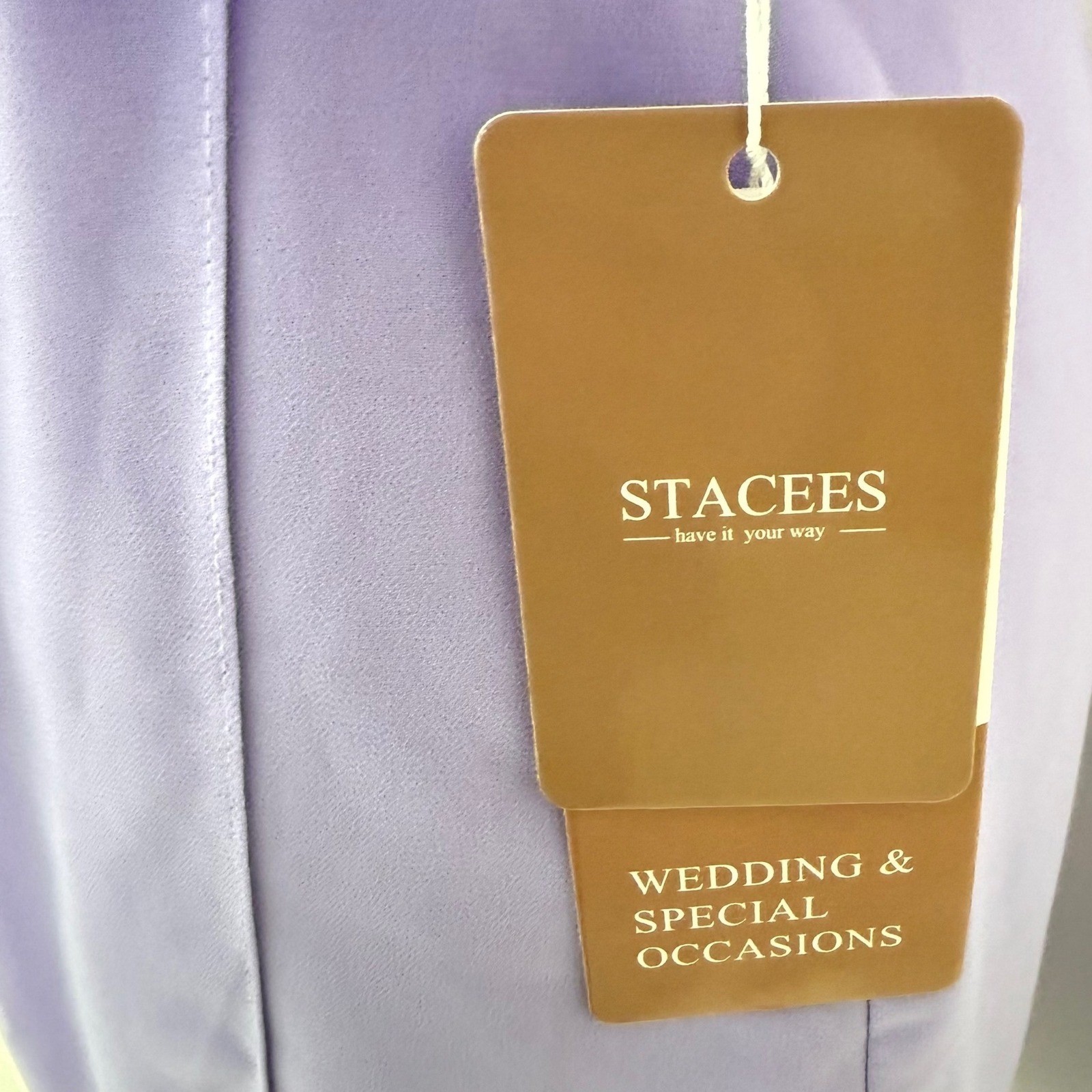 NWT STACEES Lilac Chiffon Draped Midi Dress Wedding Guest size 0 Mother Of Bride