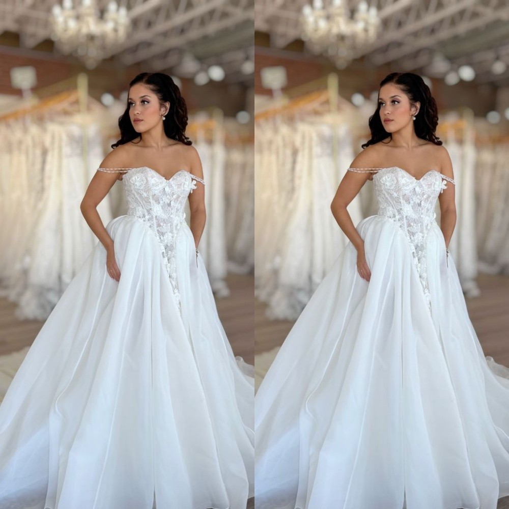 Sexy Mermaid Wedding Dresses With Detachable Train White/Ivory Tulle Bridal Gown
