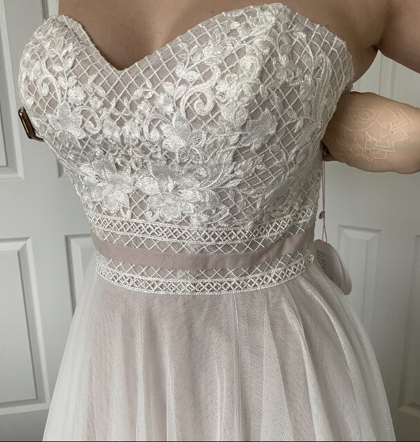 Wtoo Watters Siobhan Ivory/Latte Wedding Dress Sz 10