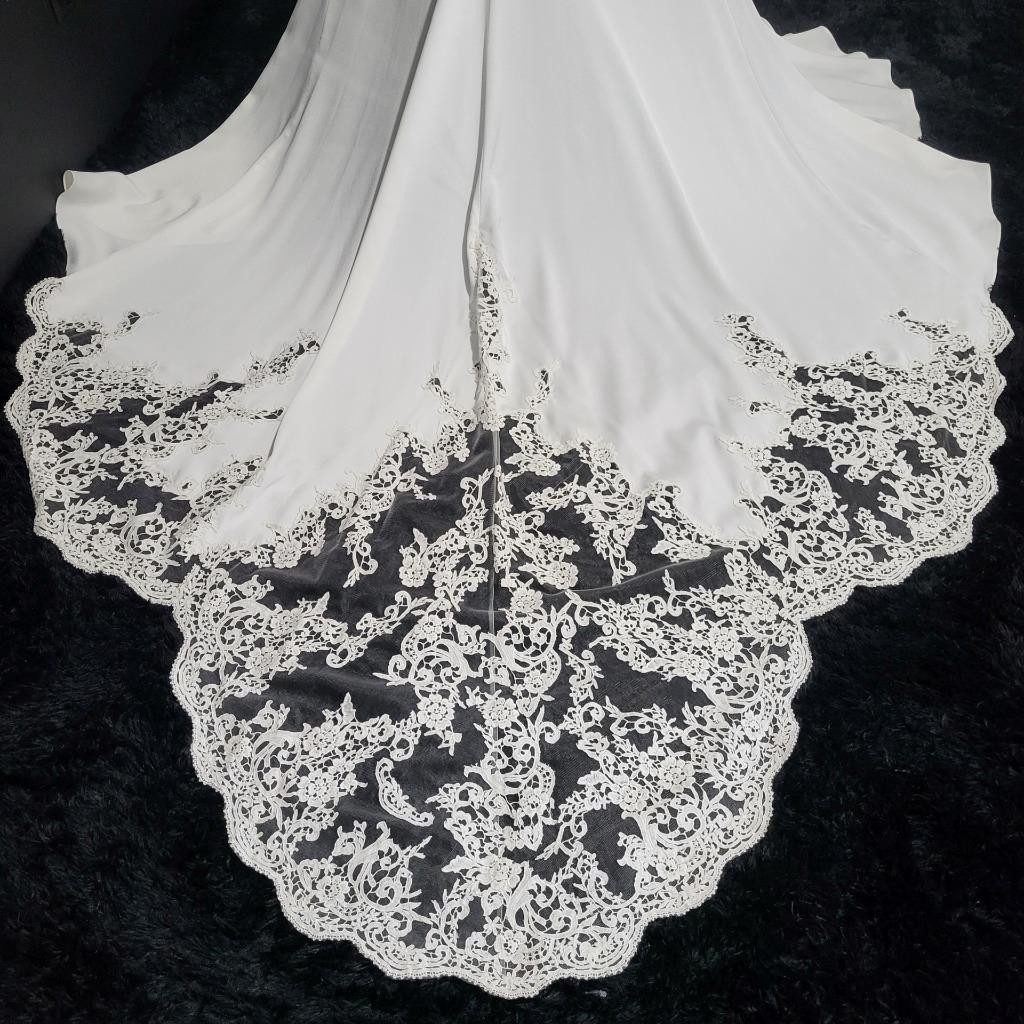 NWT~$1595~JOVANI~SZ 4~IVORY OFF WHITE LACE RHINESTONE EMBELLISHED WEDDING DRESS