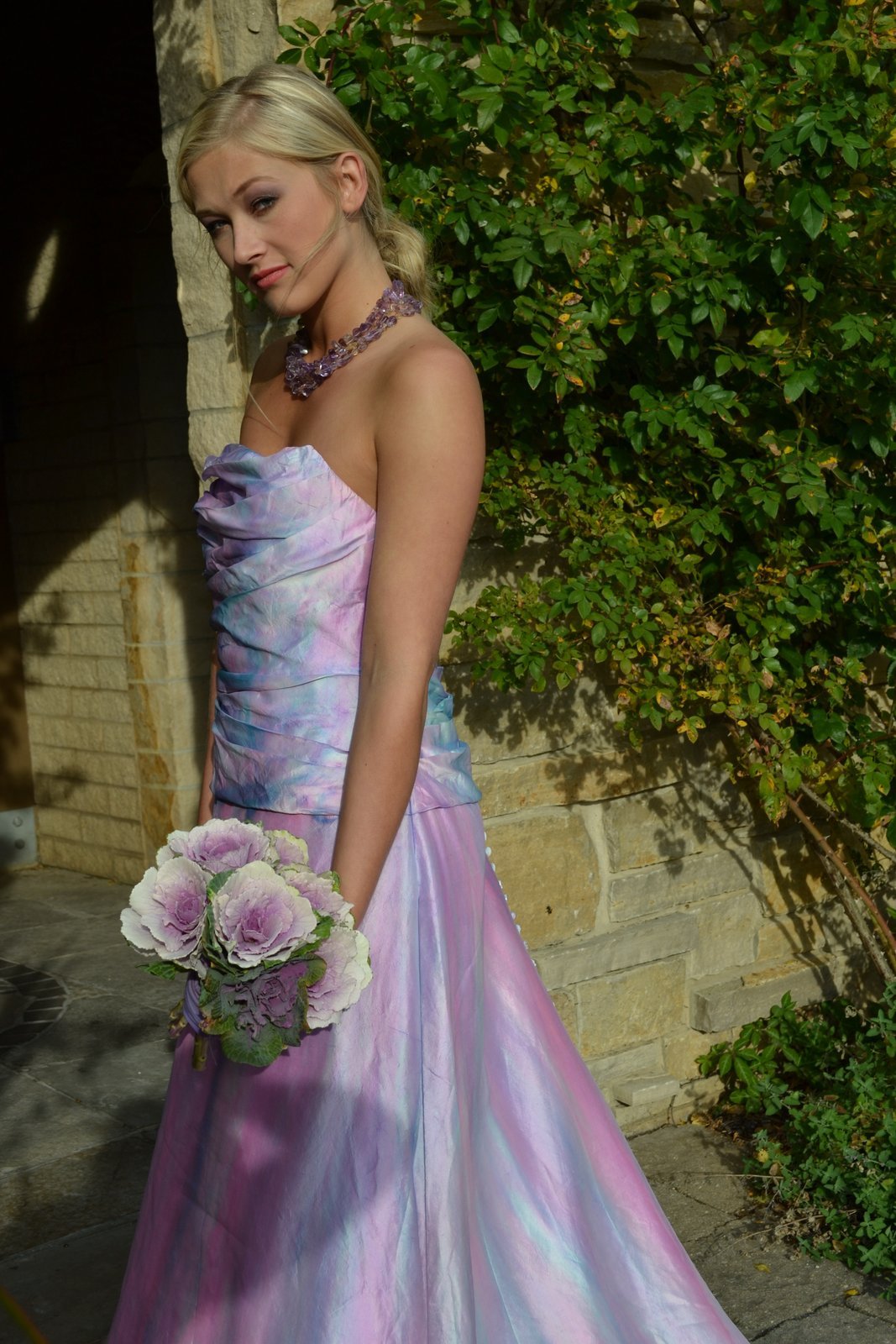 Bohemian Beach Wedding Dress Silk Pink blush White purple 6 8 10 corset med larg