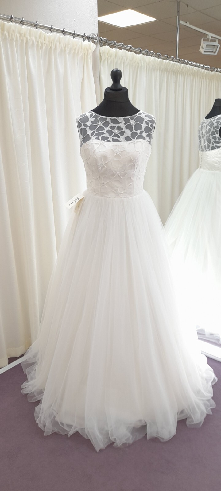 DESIGNER BRAUTKLEID THE ONE BY MODE DE POL GR 42 PRINZESSIN TÜLL GLITZER