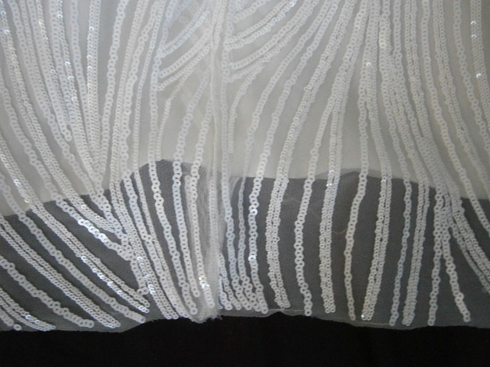 Ashley & Justin Wedding Dress 12 Ivory A-Line Tulle White Sequins Crystals WOW