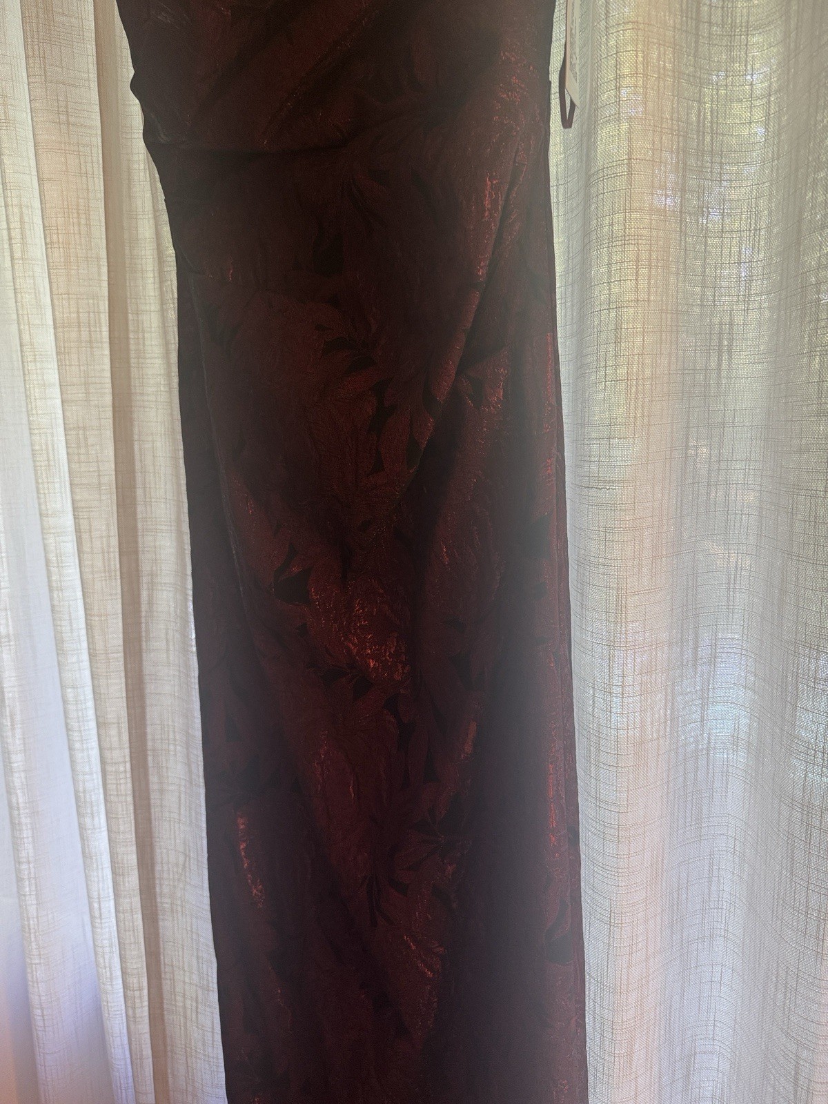 Teri Jon By Rickie Freeman Floral Stretch Jacquard Off-the-Shoulder Ruched Gown