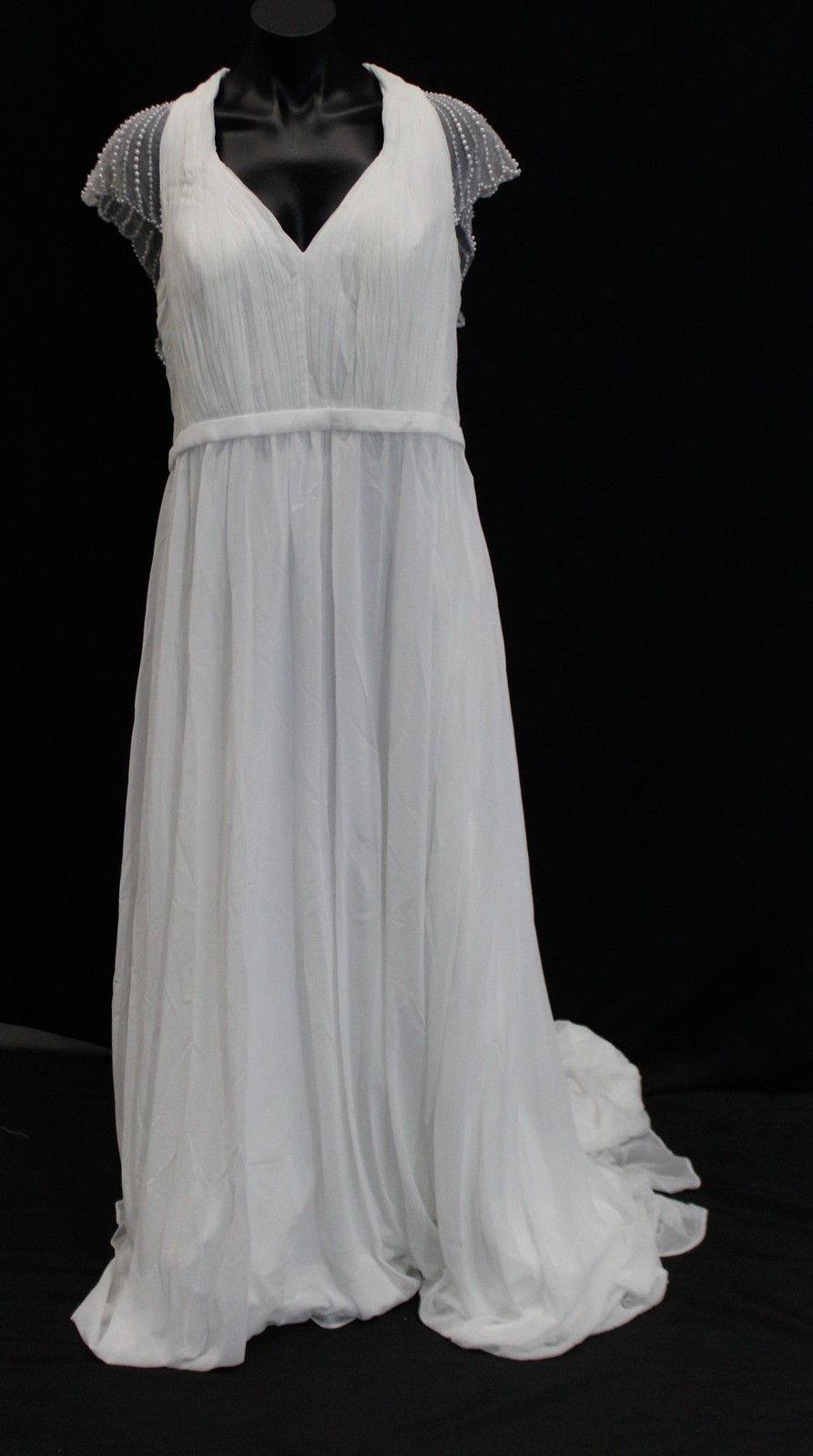 Azazie Women’s Cersei A-Line Pleated Wedding Dress AP2 Diamond White Size: WD14