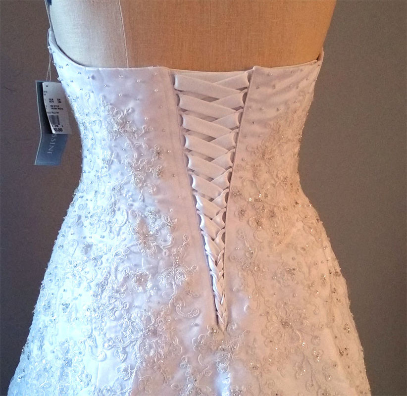 Orange Satin Corset Loops Lacing Looping Corset Back Lace-Up Zipper Replacement
