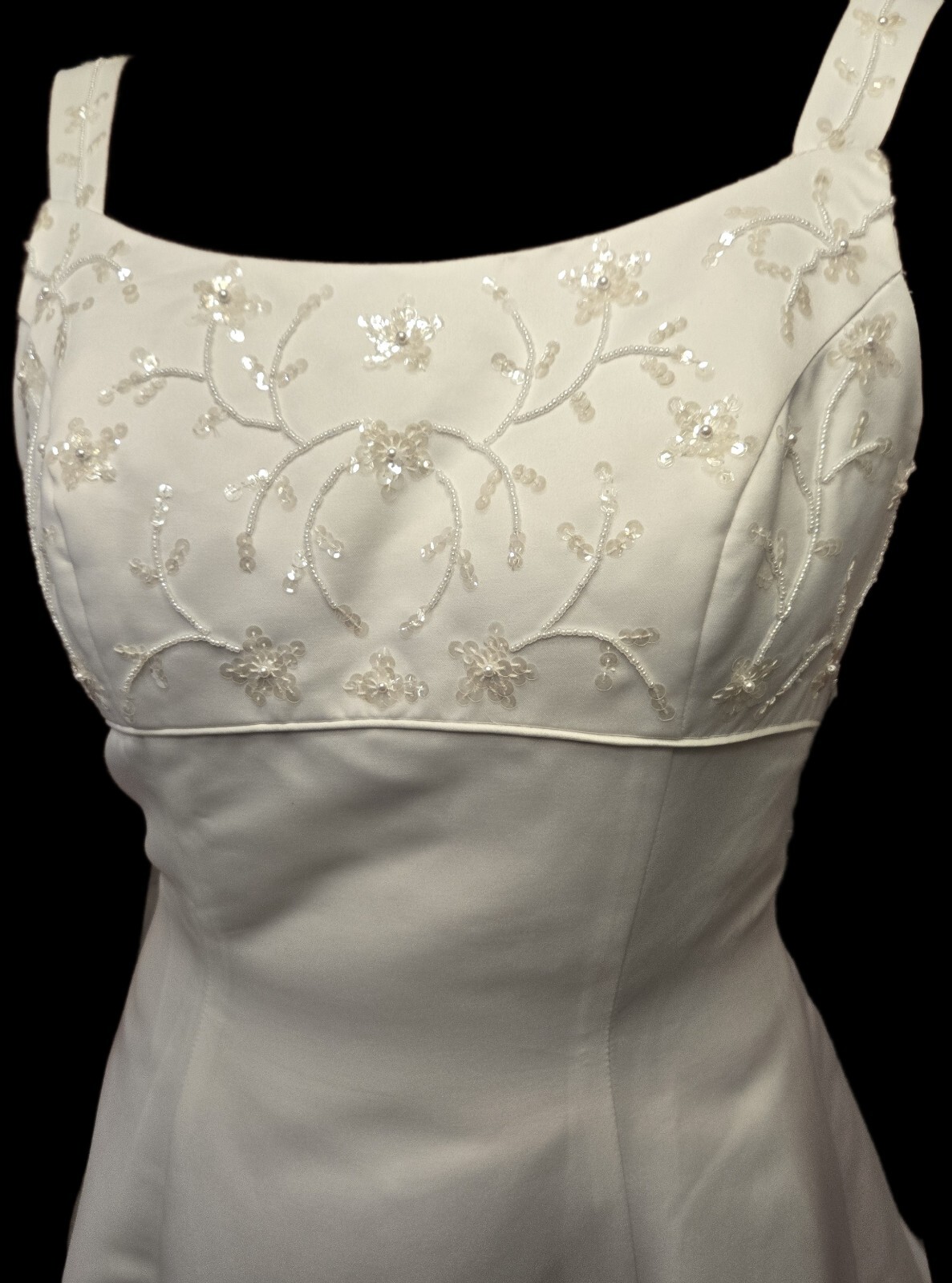 Oleg Cassini David Bridal Wedding Dress Style 2165BX size 14 White Buttons