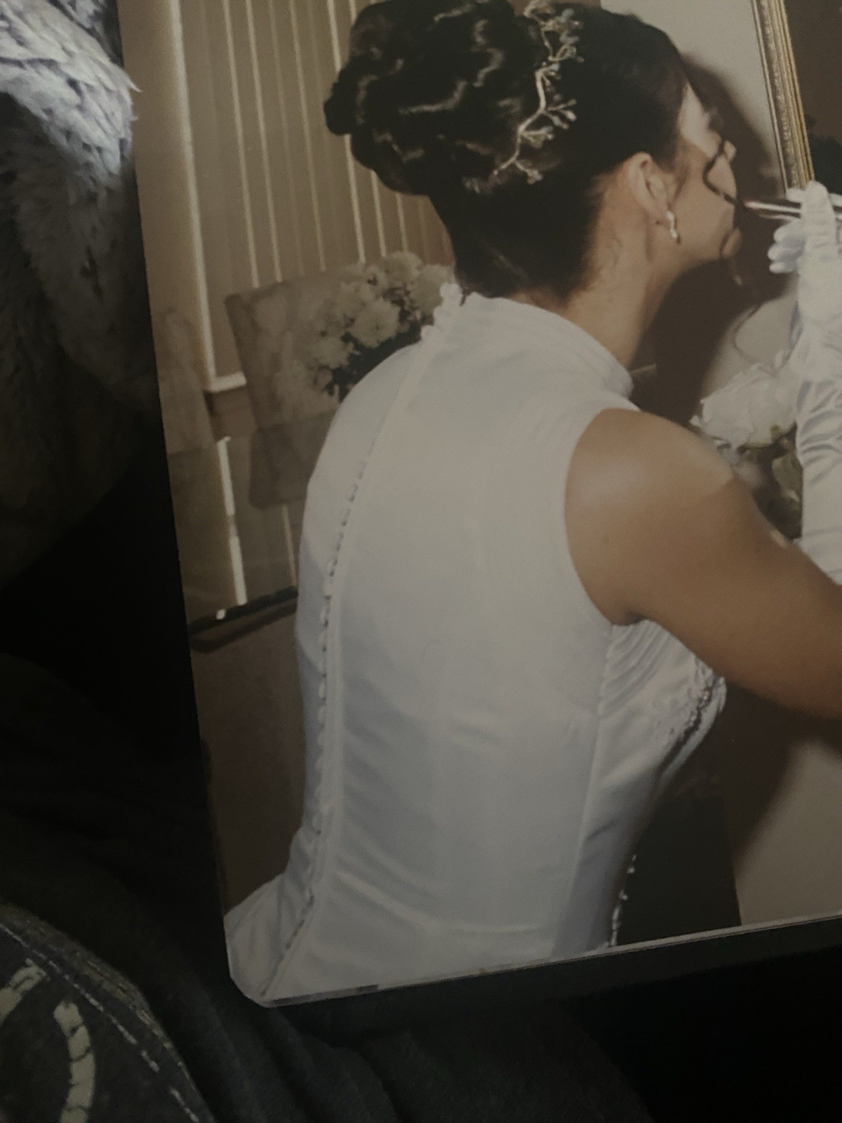 Y2K VTG Halter High Neck Wedding Dress By Forever Yours Size 8 Modern Simplicity