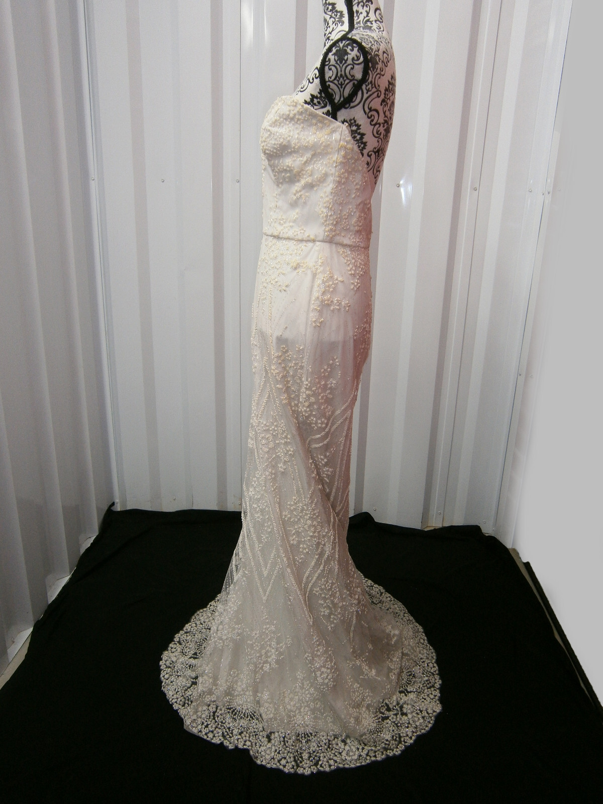 Tara Keely Hayden 2659 Wedding Dress Gown 8-12 Off-White Tulle Sparkle Open Back