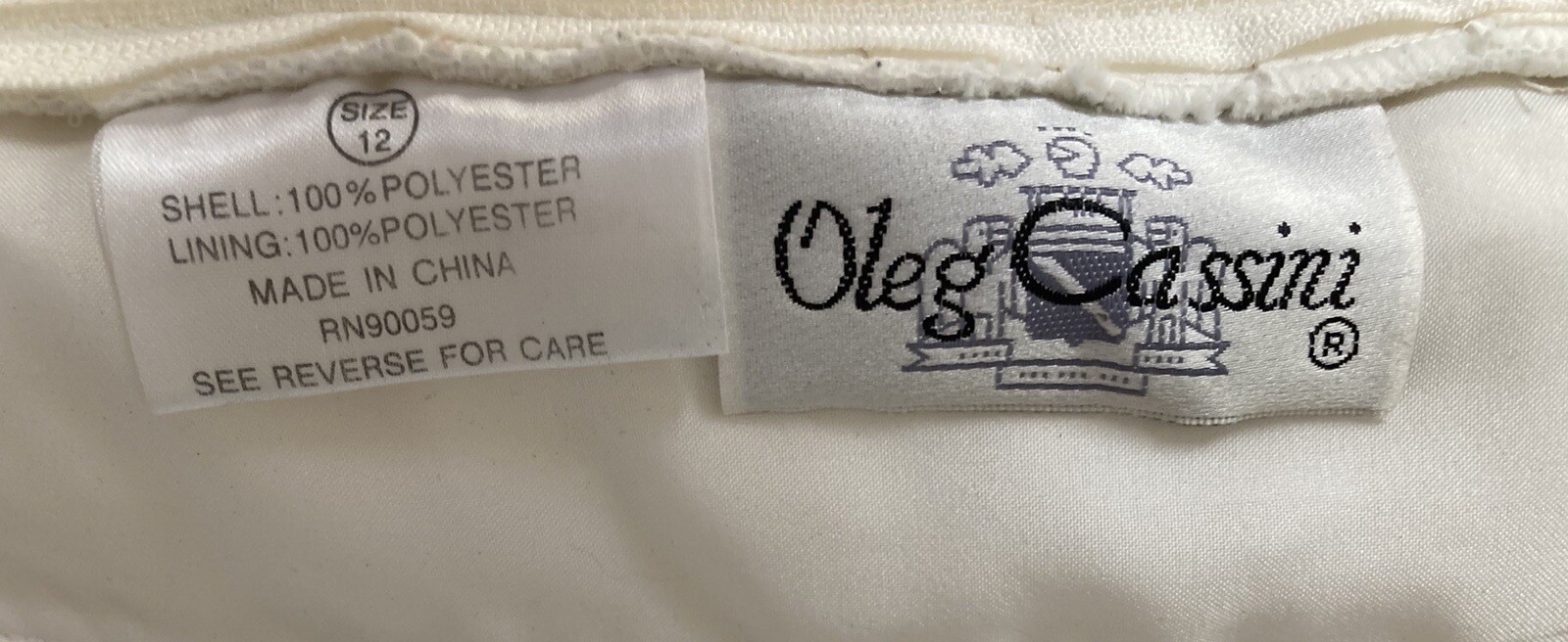 Oleg Cassini Wedding Gown Strapless Ivory Sz12 – Fits 5’2” Strapless Organza