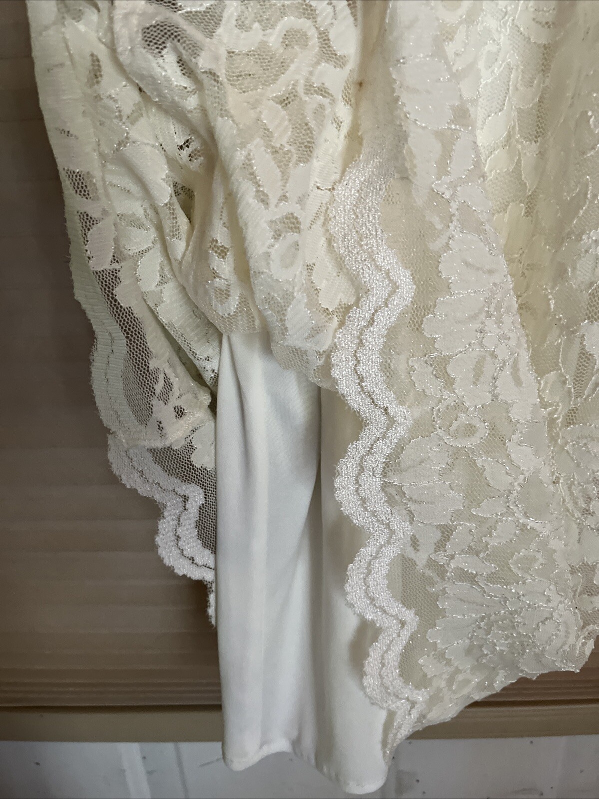 Davids Bridal DB Studio Tea Length Wedding Dress Ivory Size 4 Lace & Jewels