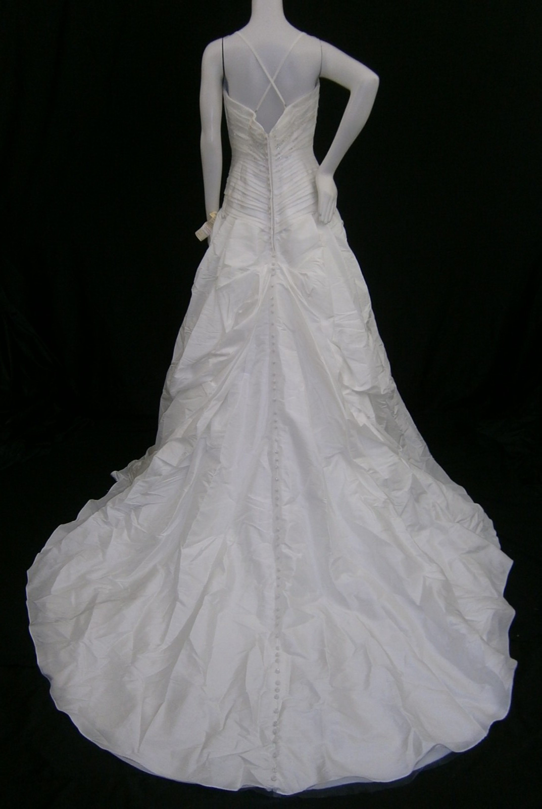 Casablanca Wedding Dress Ball Gown 10-14 White Satin Straps Beaded Elegant