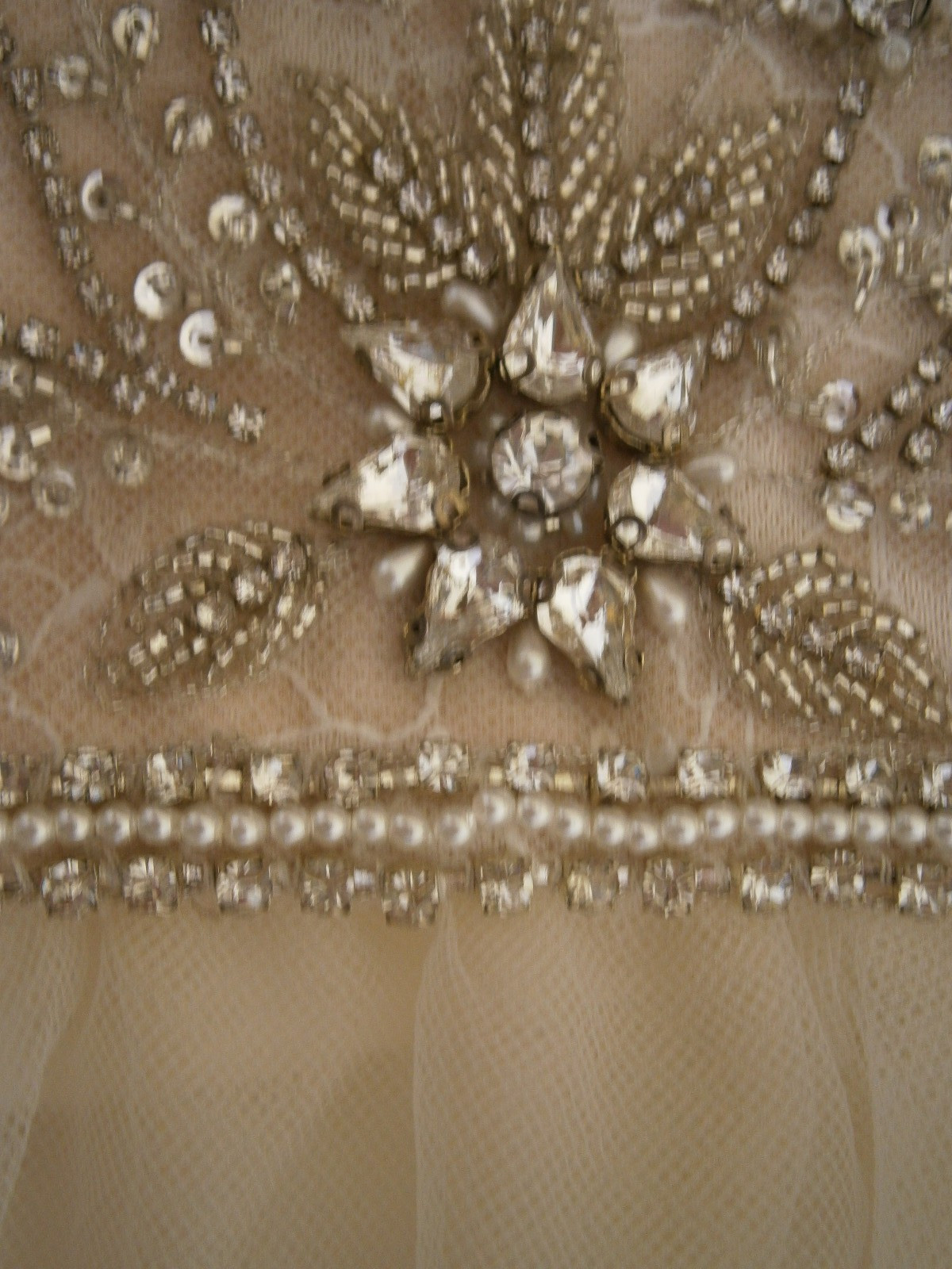 Cristiano Lucci Wedding Dress 12-14 Ivory/Nude Tulle Layers Crystal Straps Bling