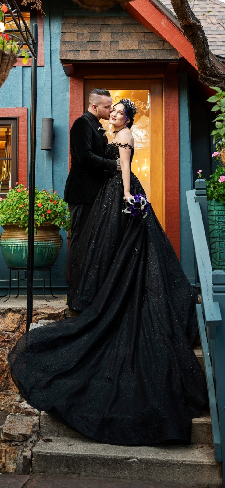 Black wedding dress custom made