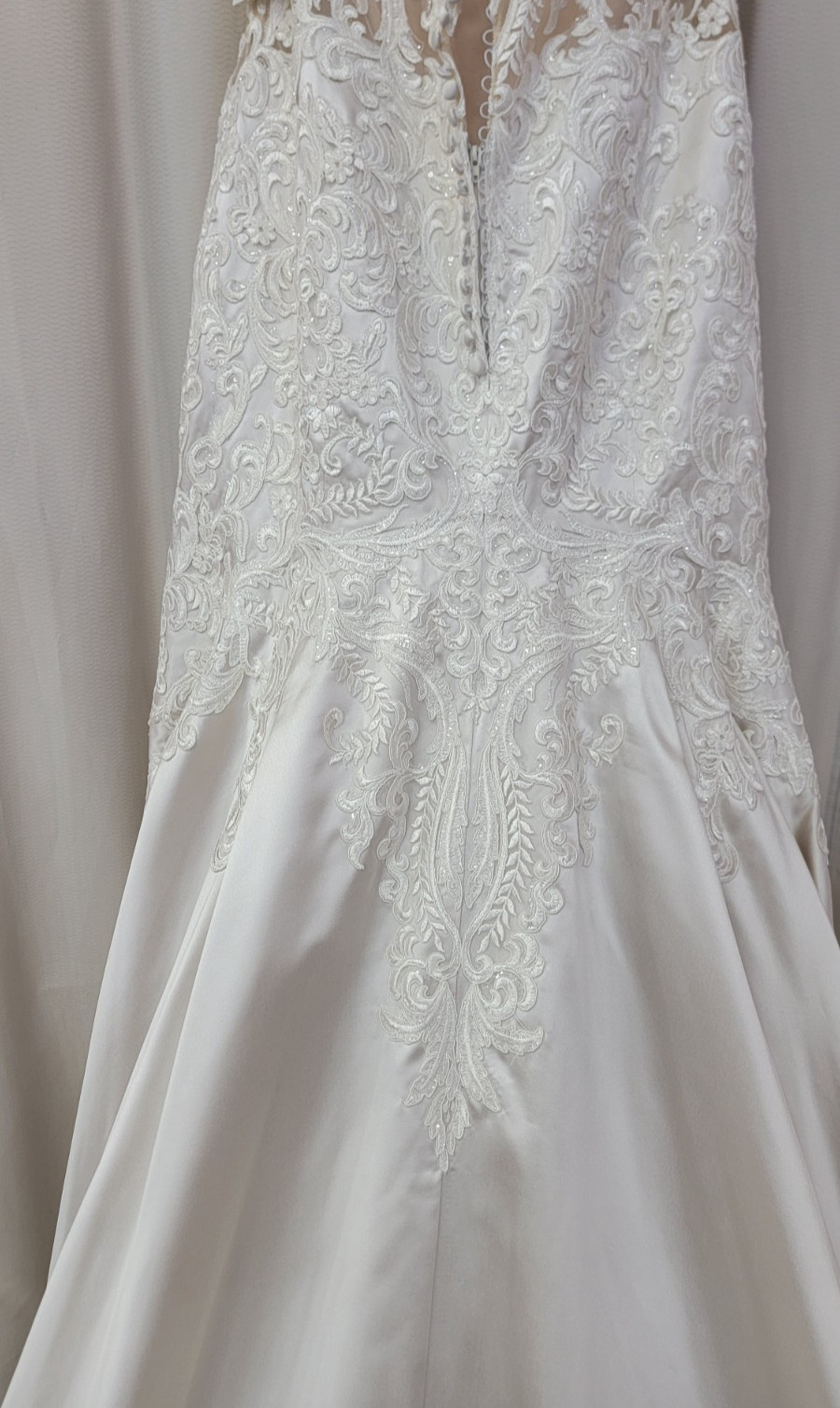Morilee Bridal Mermaid Satin Lace Wedding Dress 2121 Sinead Ivory Candlelight 12