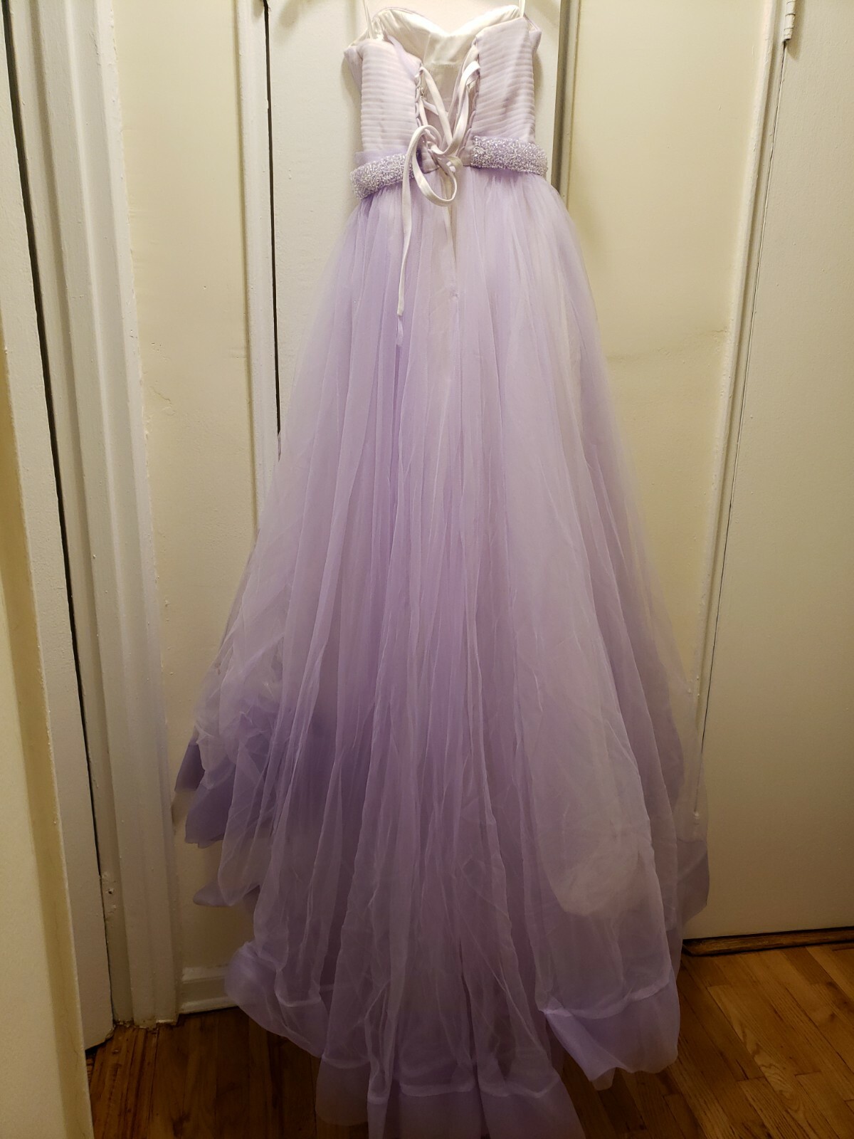 Wedding Dress A-Line Bridal Lace Adjustable Size Back Sleeveless Corset Purple