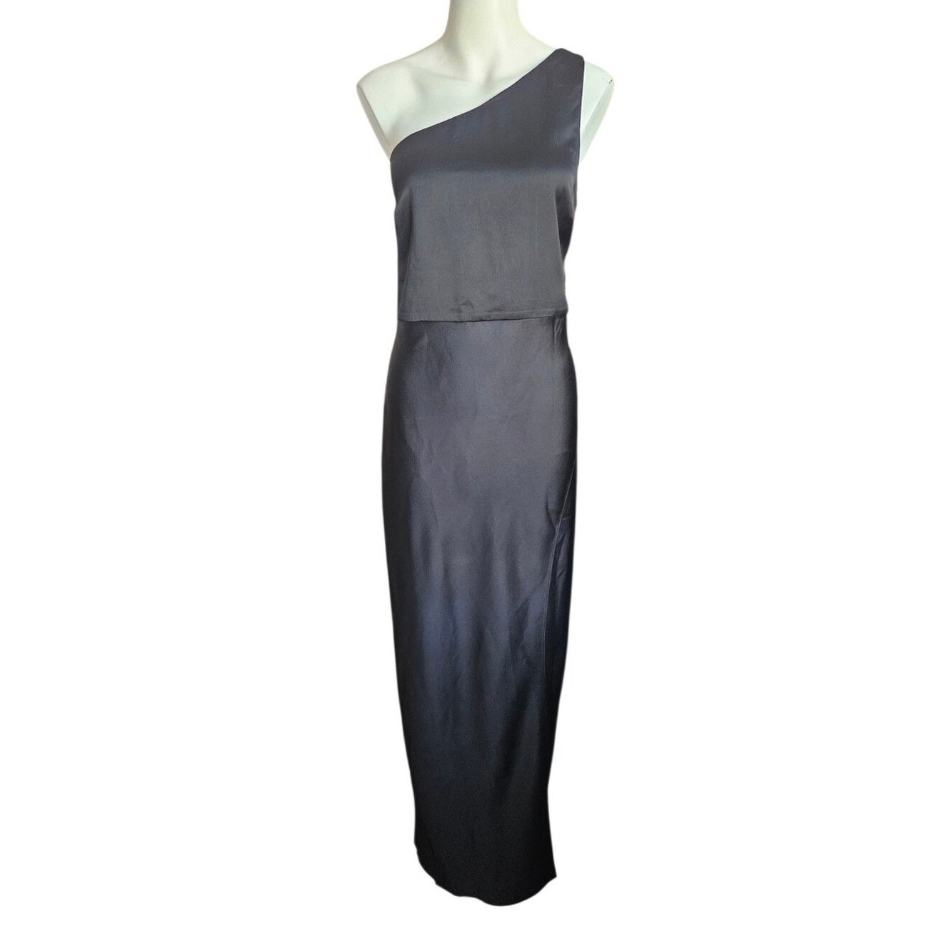 BHLDN Anthropologie Dylan One Shoulder Side Slit Gown Dress Sz 10 Whimsygoth