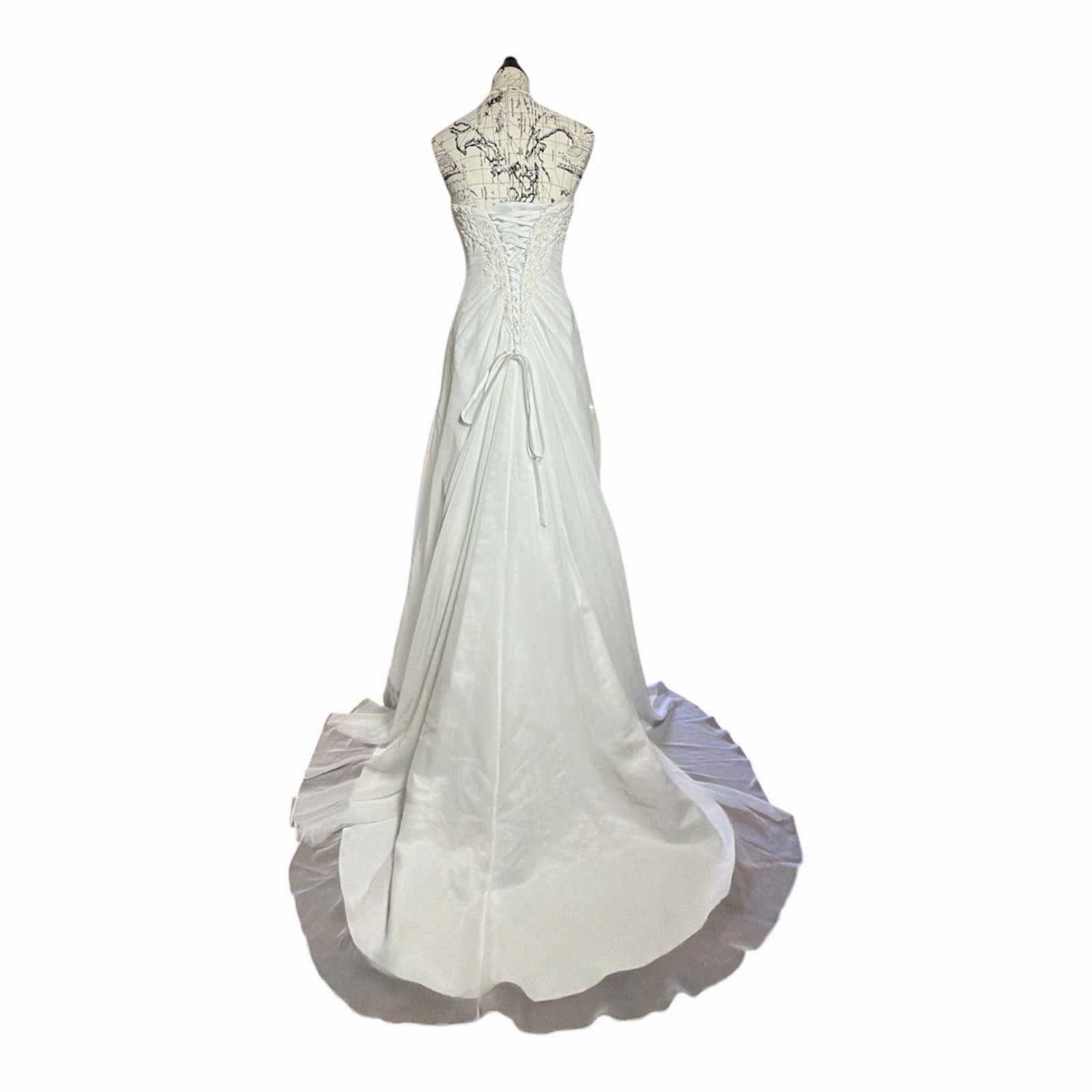 David’s Bridal V9409 White Size 6 Chiffon A-line Wedding Dress W/ Side Draping