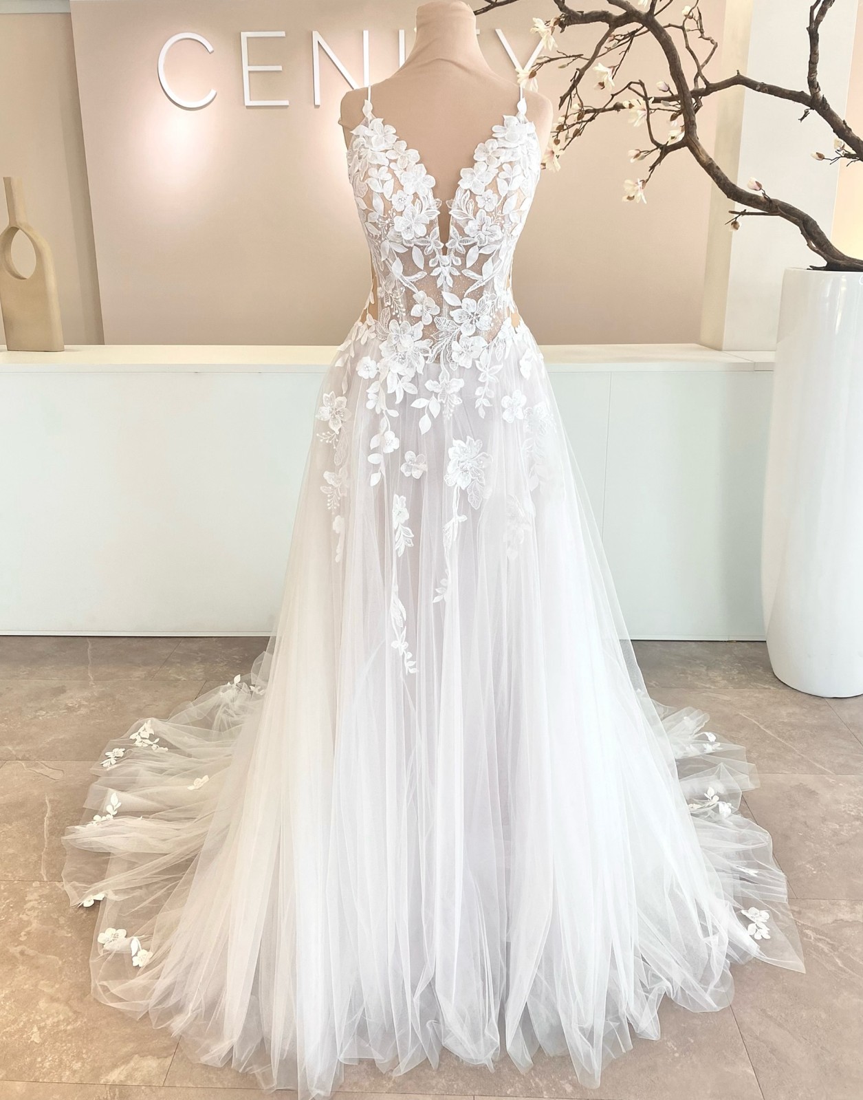 Glitter Ivory Beaded Lace Wedding Dress Bridal Gown 32-60 Thin Strappy Illusion