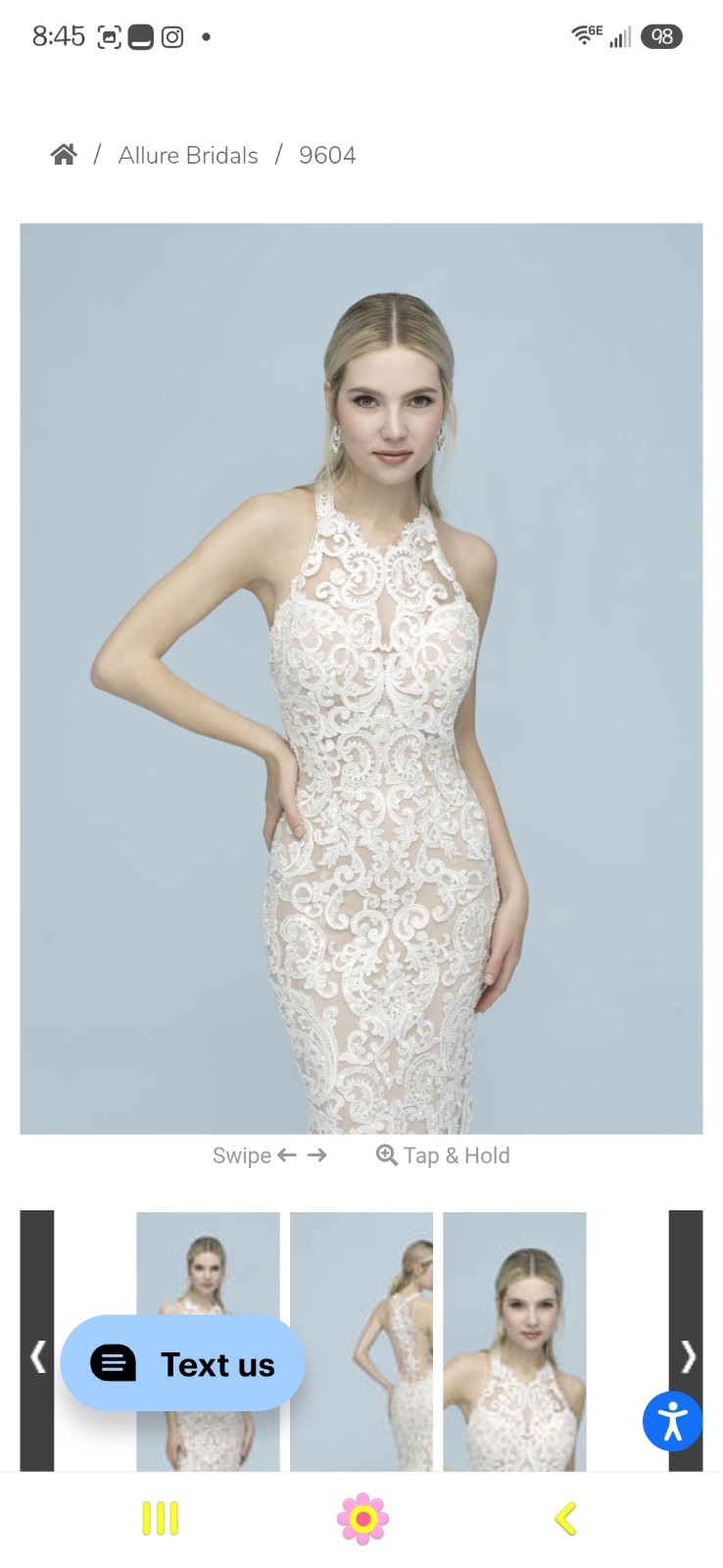 Allure Bridals Lace Wedding Dress Size 8