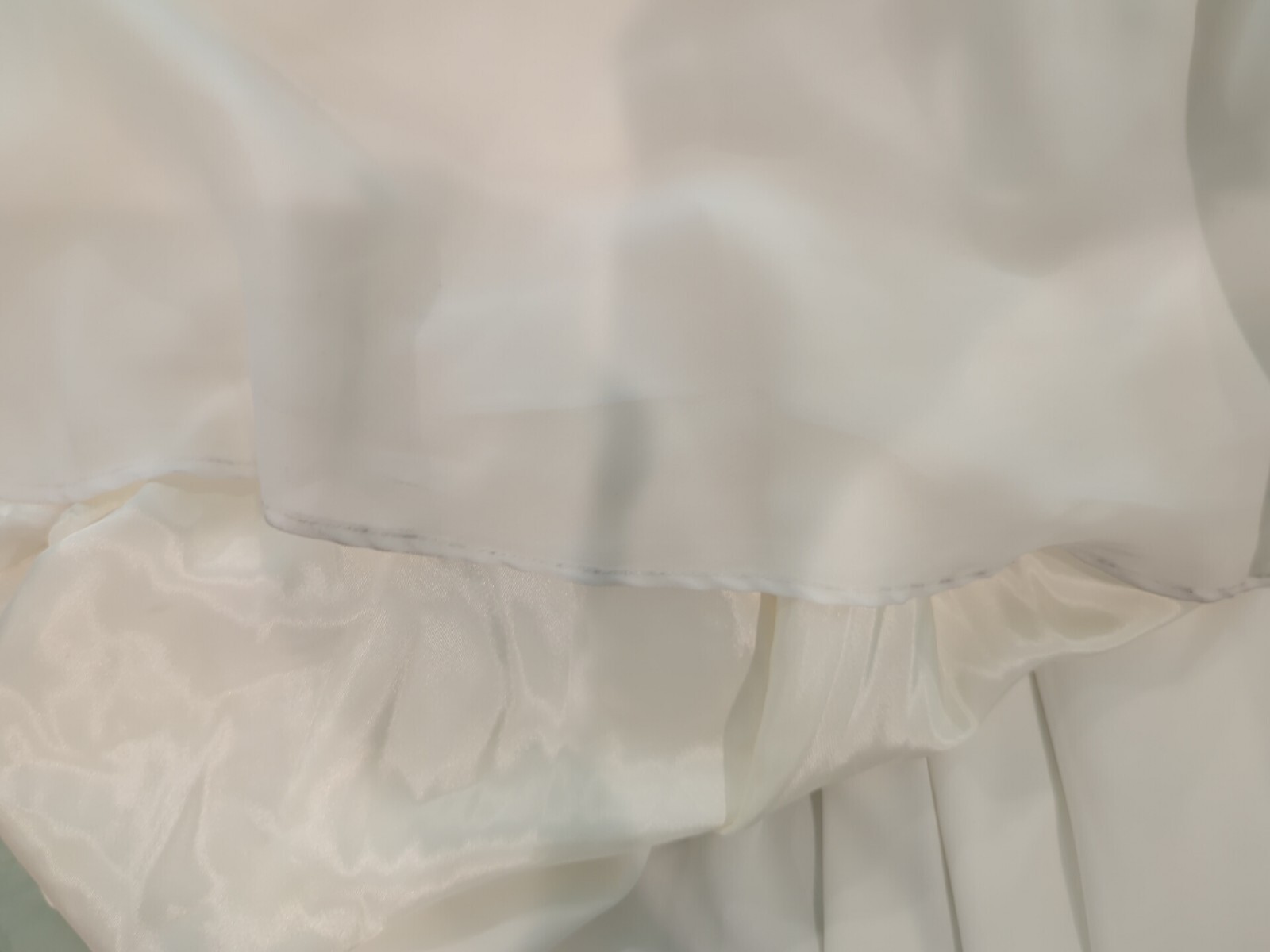 Unbranded Fancy Wedding Gown Style White Lace Dress Full Length Triple Layered 3
