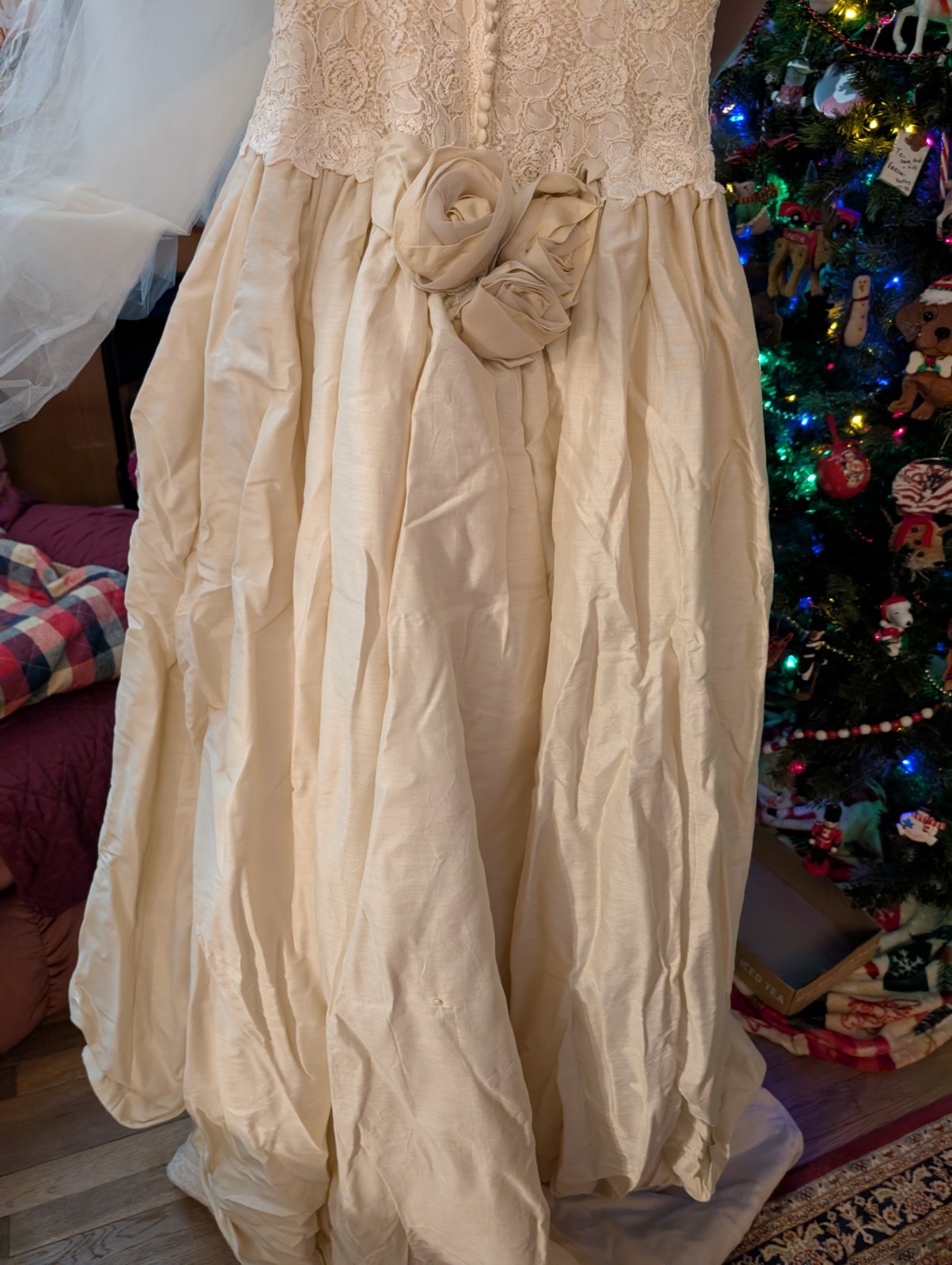 Priscilla Of Boston Designer Wedding Gown And Veil Vintage 90’s $1800