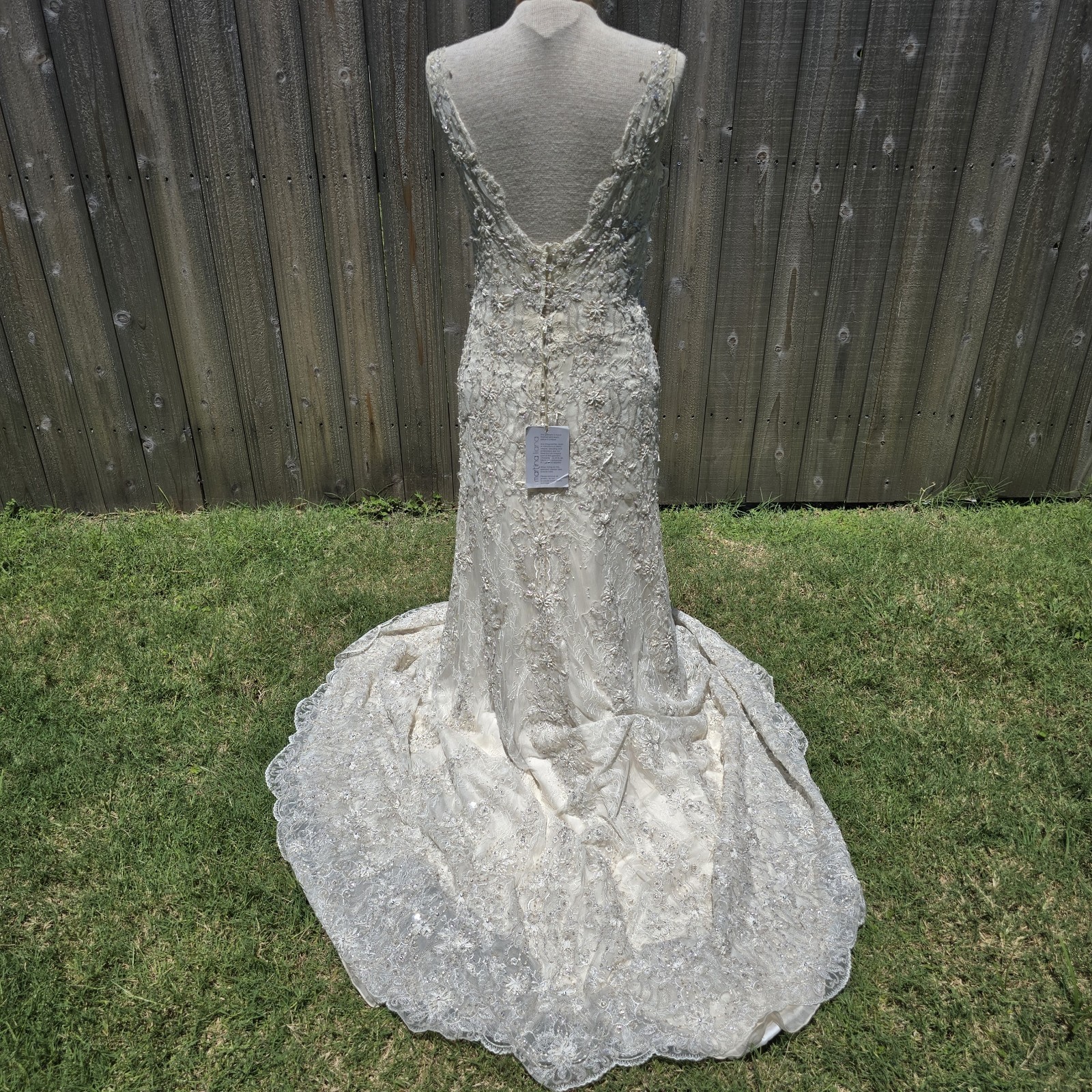 2014 Martina Liana ML 527CI Champagne Size 8 Sample Wedding Dress Needs Repair