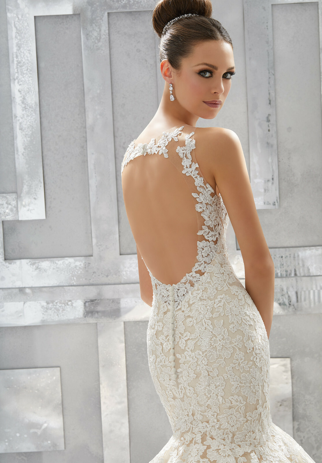 Blu Morilee Bridal 5571 Meryl Wedding Dress Mermaid Fitted Illusion Keyhole Lace