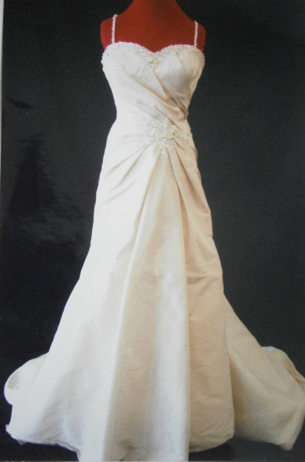 Anjolique Wedding Dress 12 Champagne Yellow Gems Beaded Ballgown Train NWT