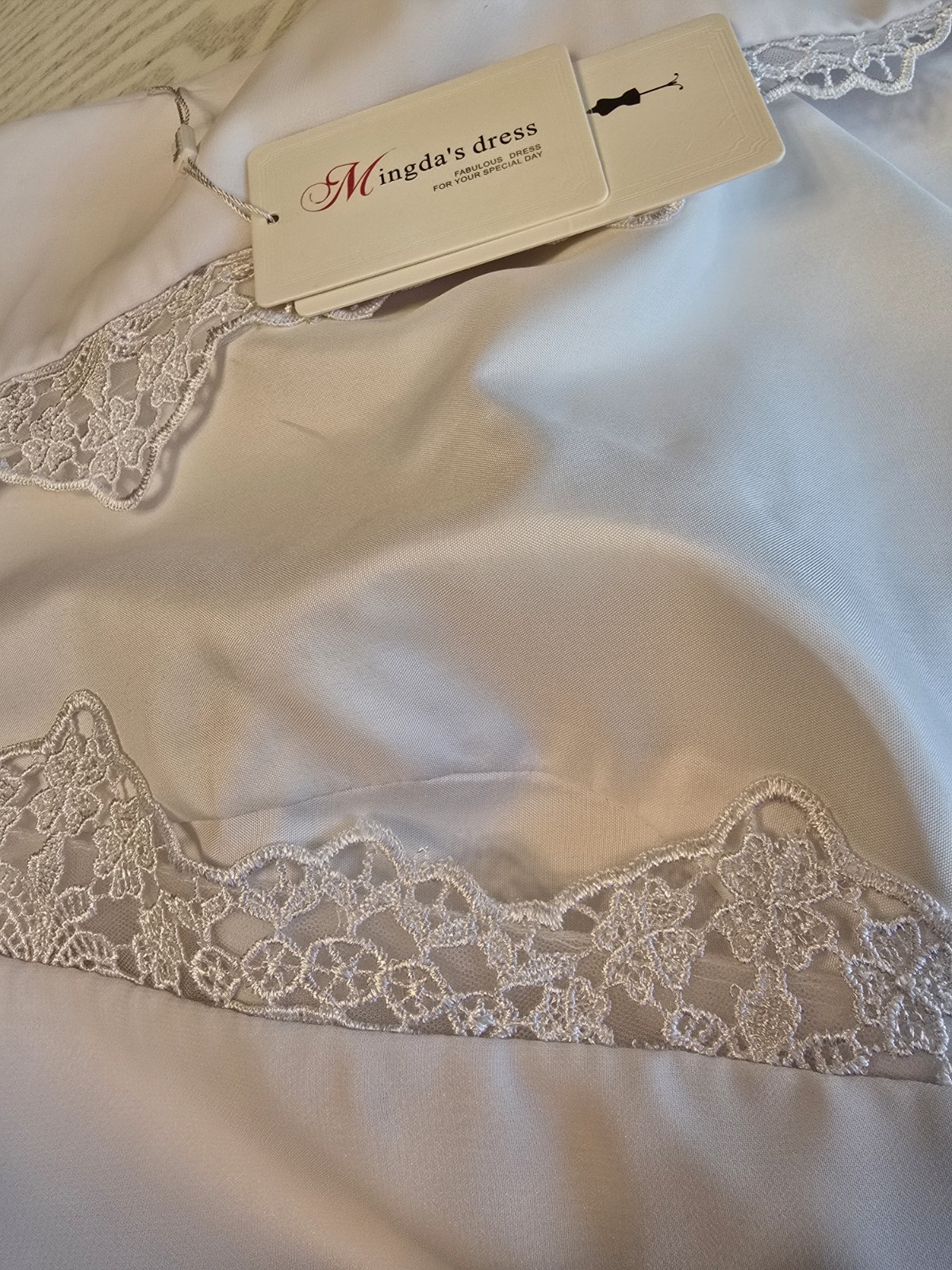 Bridal Dress Wedding Brand Is Mingdas Dress White**Size Measurements In Photos**