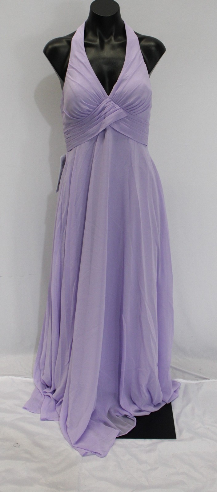 Azazie Women’s Tessie A-Line V-Neck Pleated Chiffon Dress AP2 Lilac Size: A6 NWT