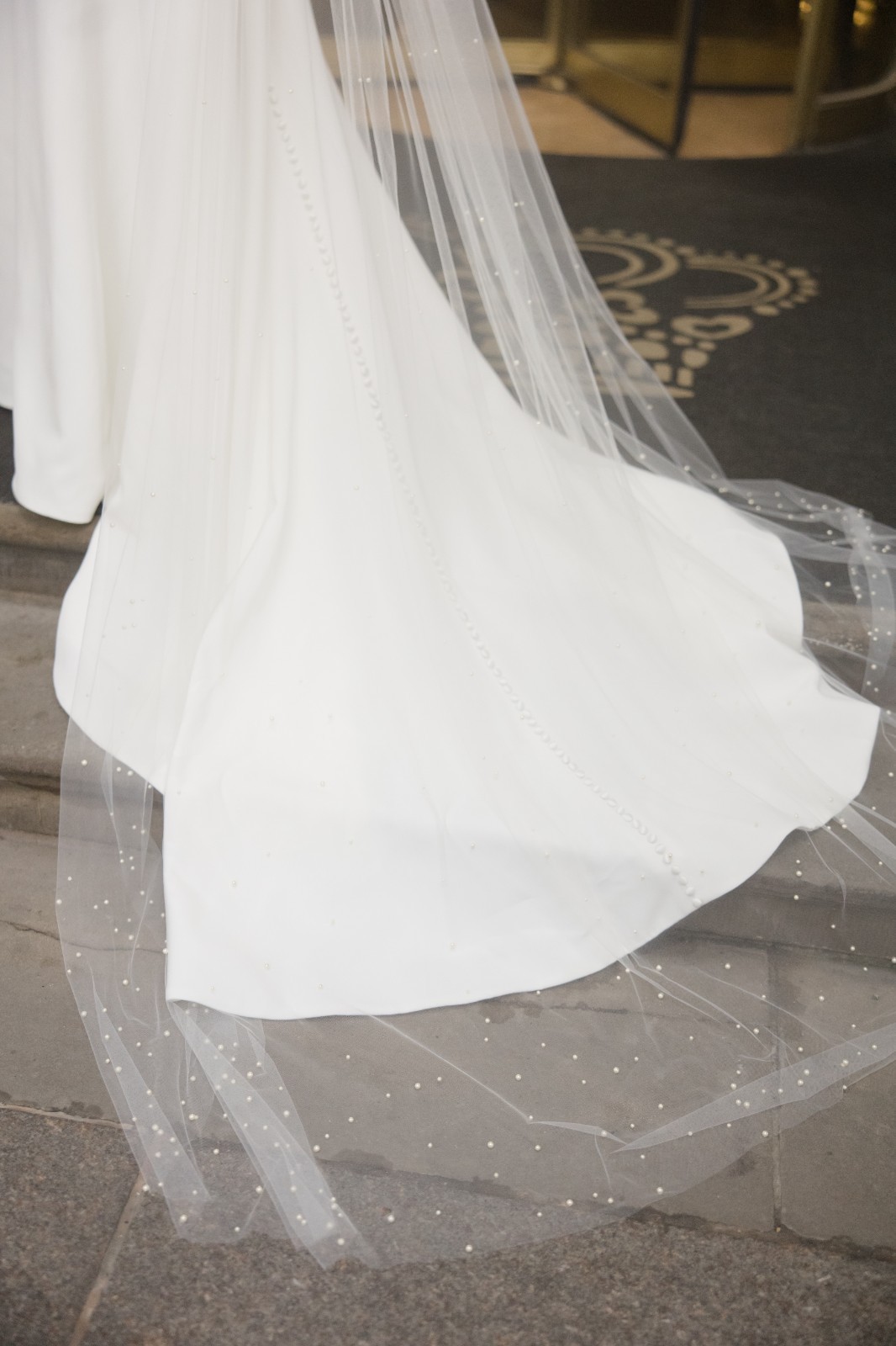 Elegant off-white A-line Floor-Length Ines di Santo “Maelle” Wedding Dress